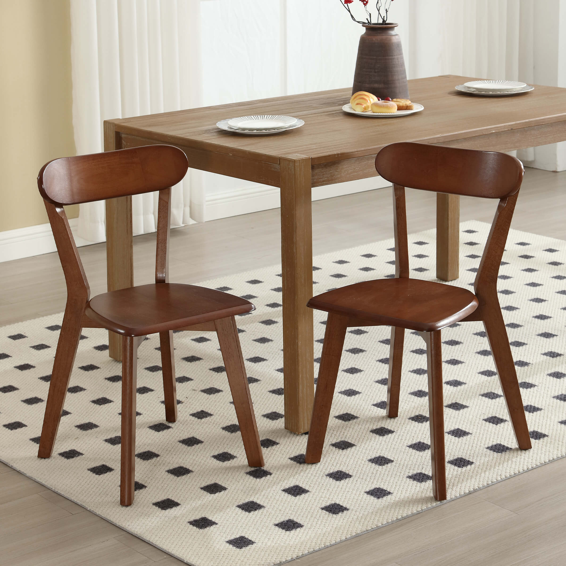 Oak Wood Dining Chairs Set of 4 - X016DC - Image 8