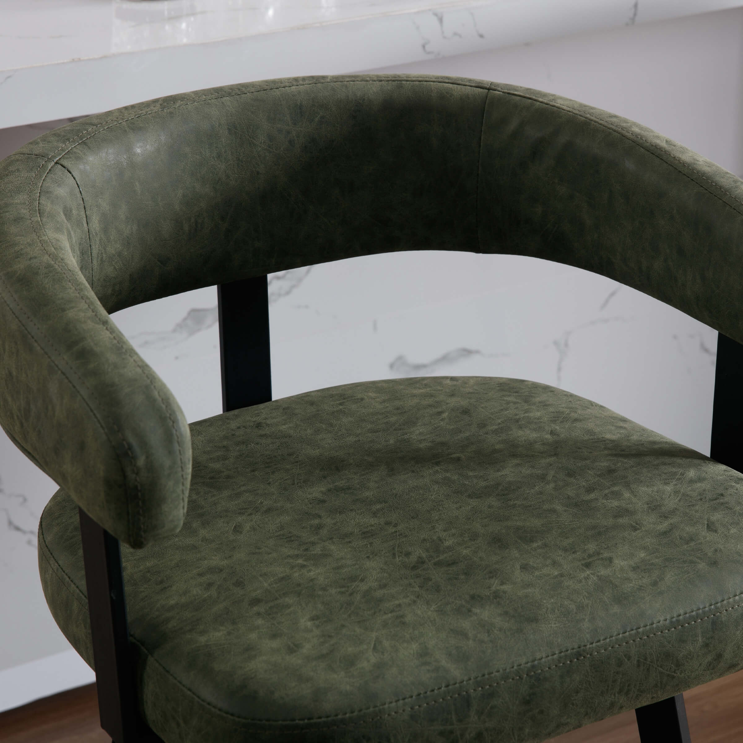 25.5"H Leather Open Back Bar Stools Set of 2 - 2008CS - Image 6
