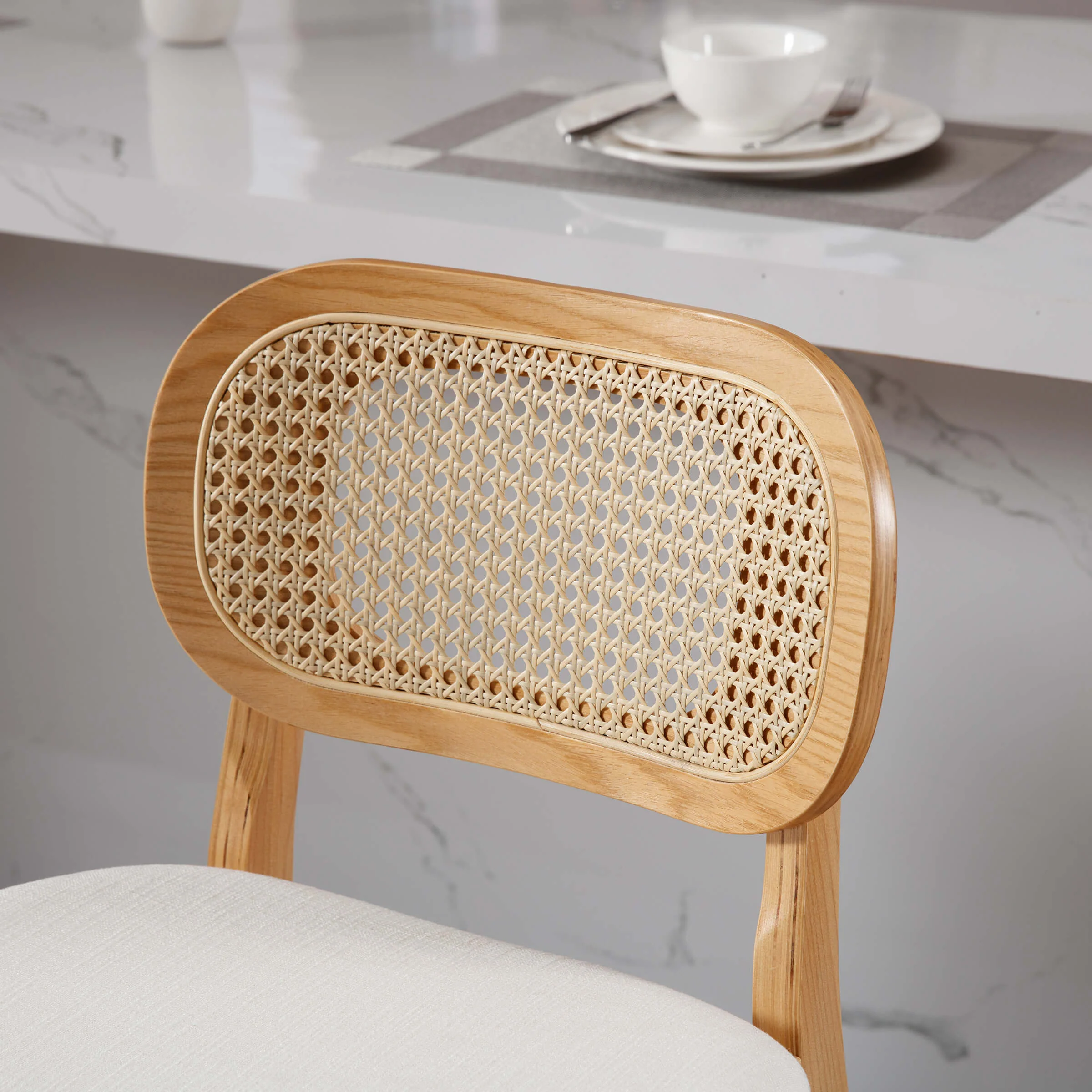 26"H Farmhouse Rattan Back Counter Stools Set of 2 - 5026CS - Image 5