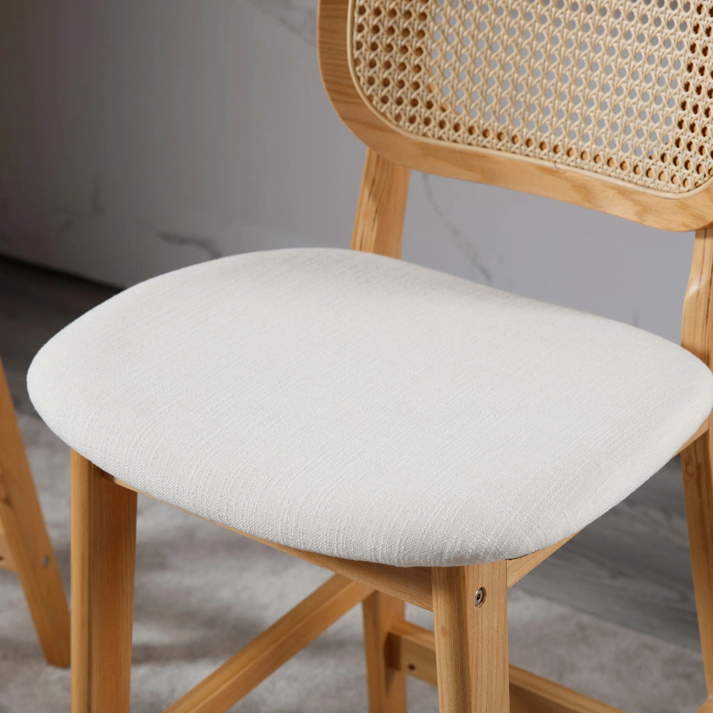 26"H Farmhouse Rattan Back Counter Stools Set of 2 - 5026CS - Image 6