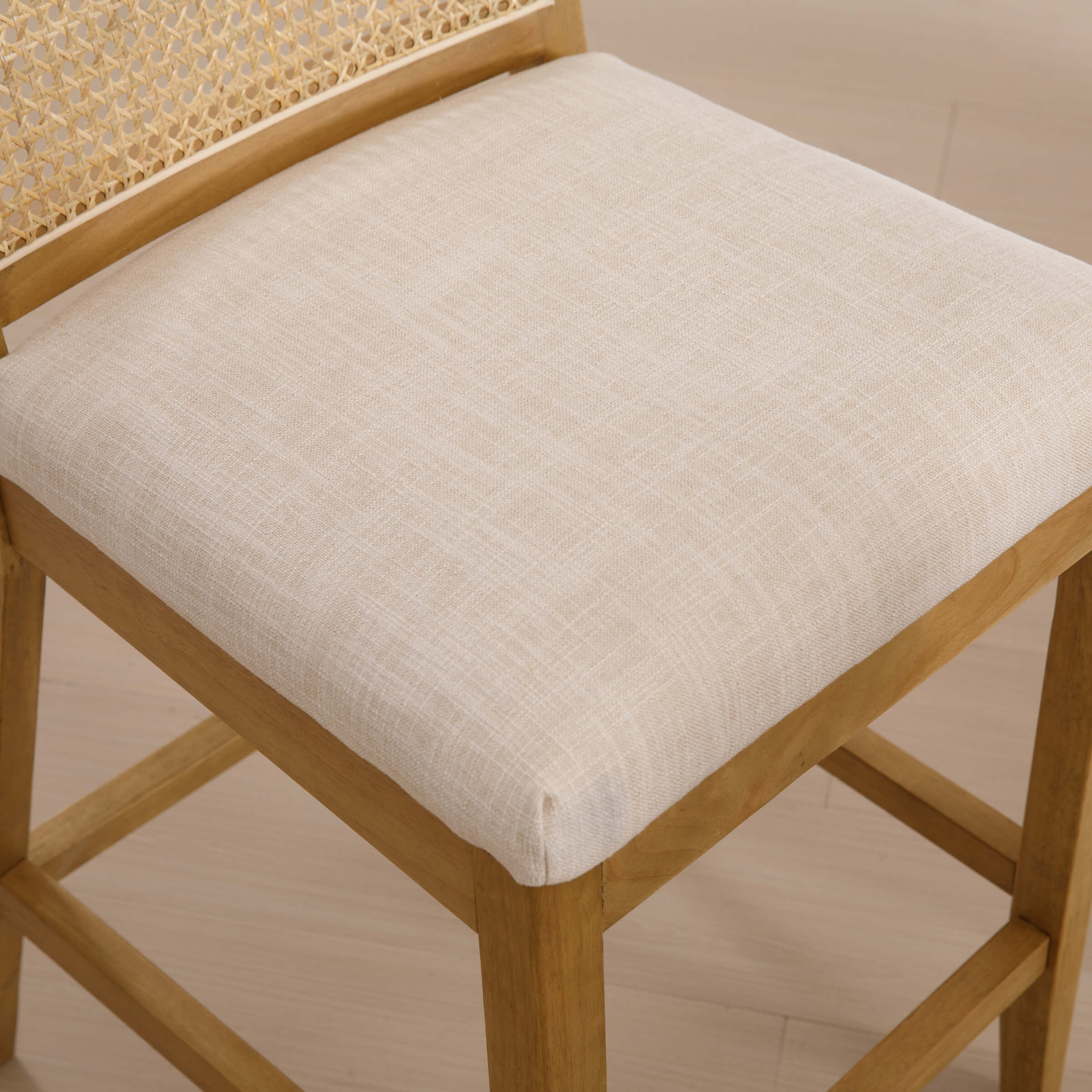 26.5"H Rattan Back Wood Counter Stools Set of 2 - 5802CS - Image 5