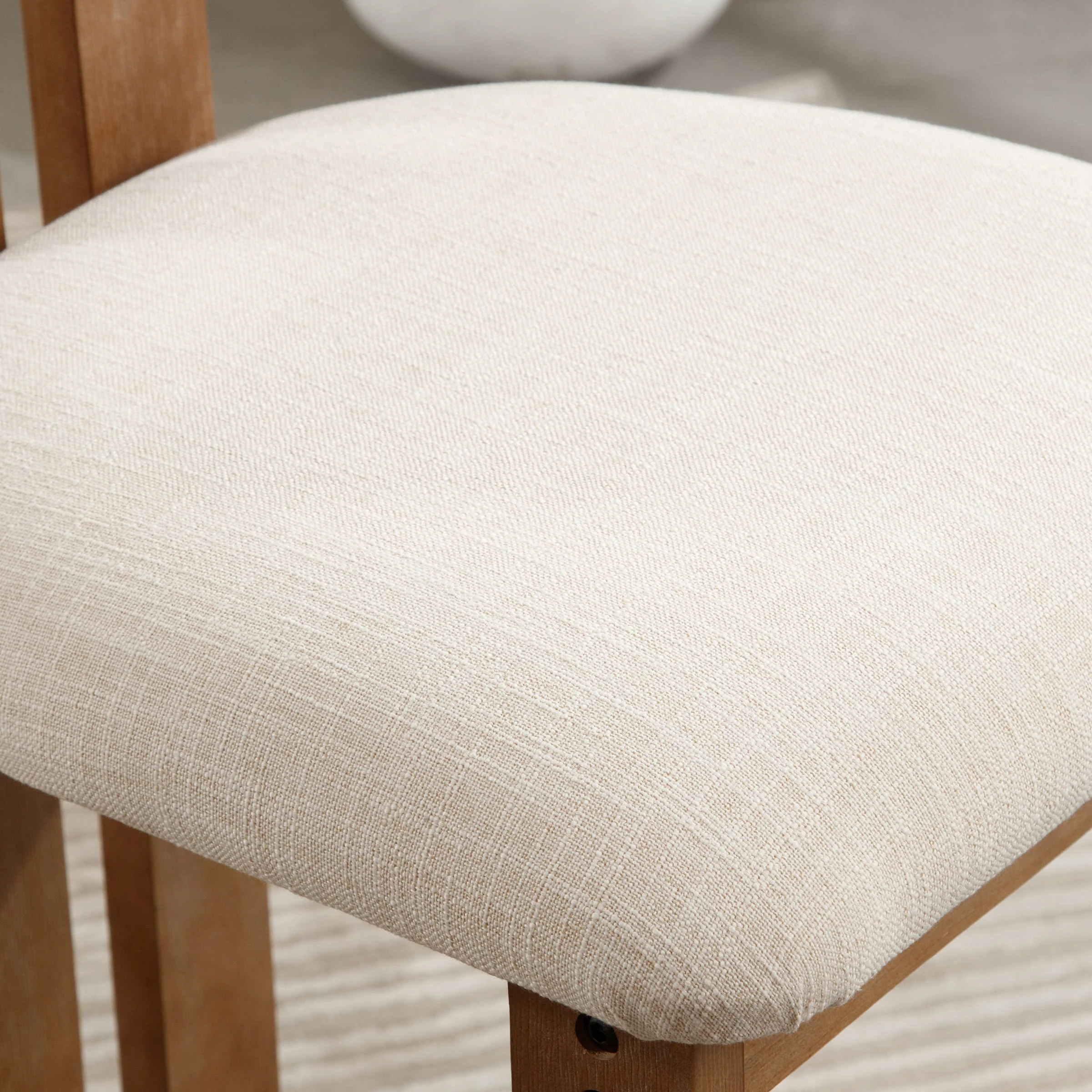 26"H & 30"H Upholstered Rubber Wood Stools Set of 2 - 5812 - Image 4