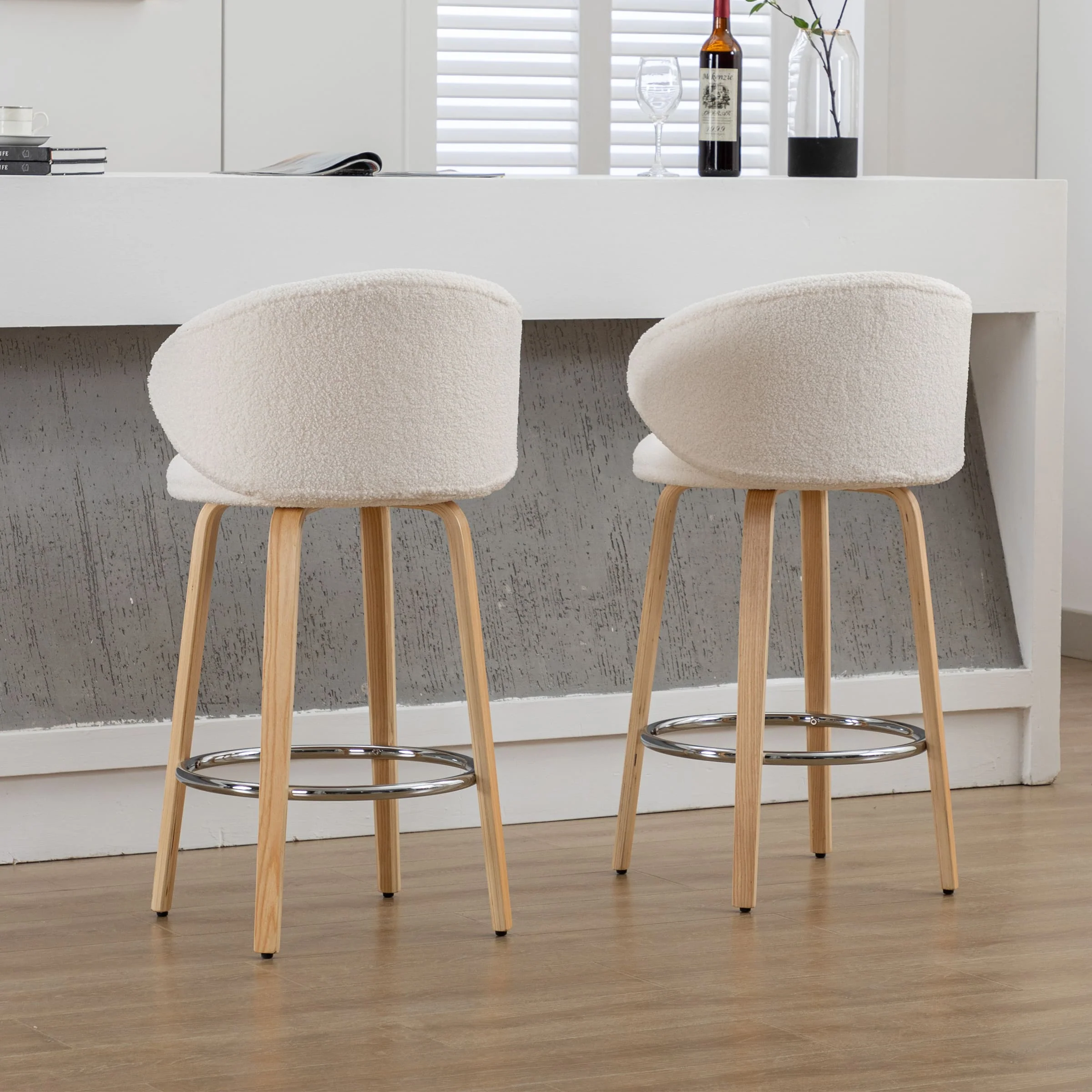 26"H Barrel Backrest Counter Height Stools Set of 2 - 2109CS - Image 3