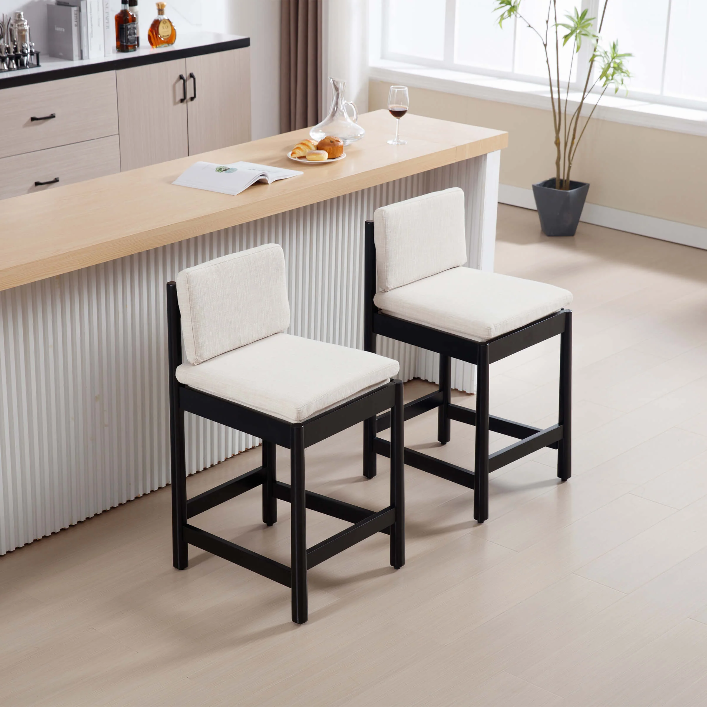 26"H Farmhouse Wood Counter Stools Set of 2 - 5761CS - Image 10