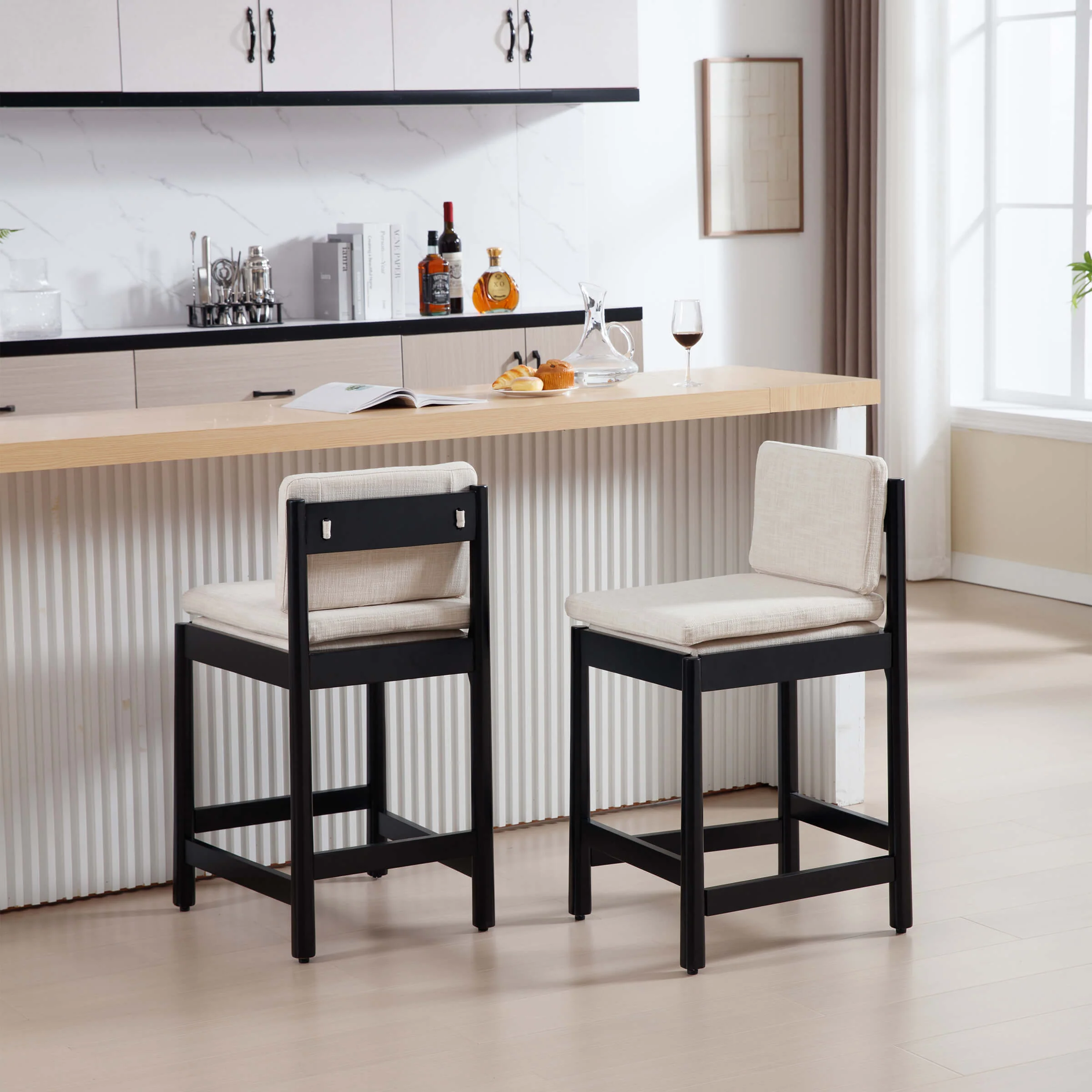 26"H Farmhouse Wood Counter Stools Set of 2 - 5761CS - Image 11