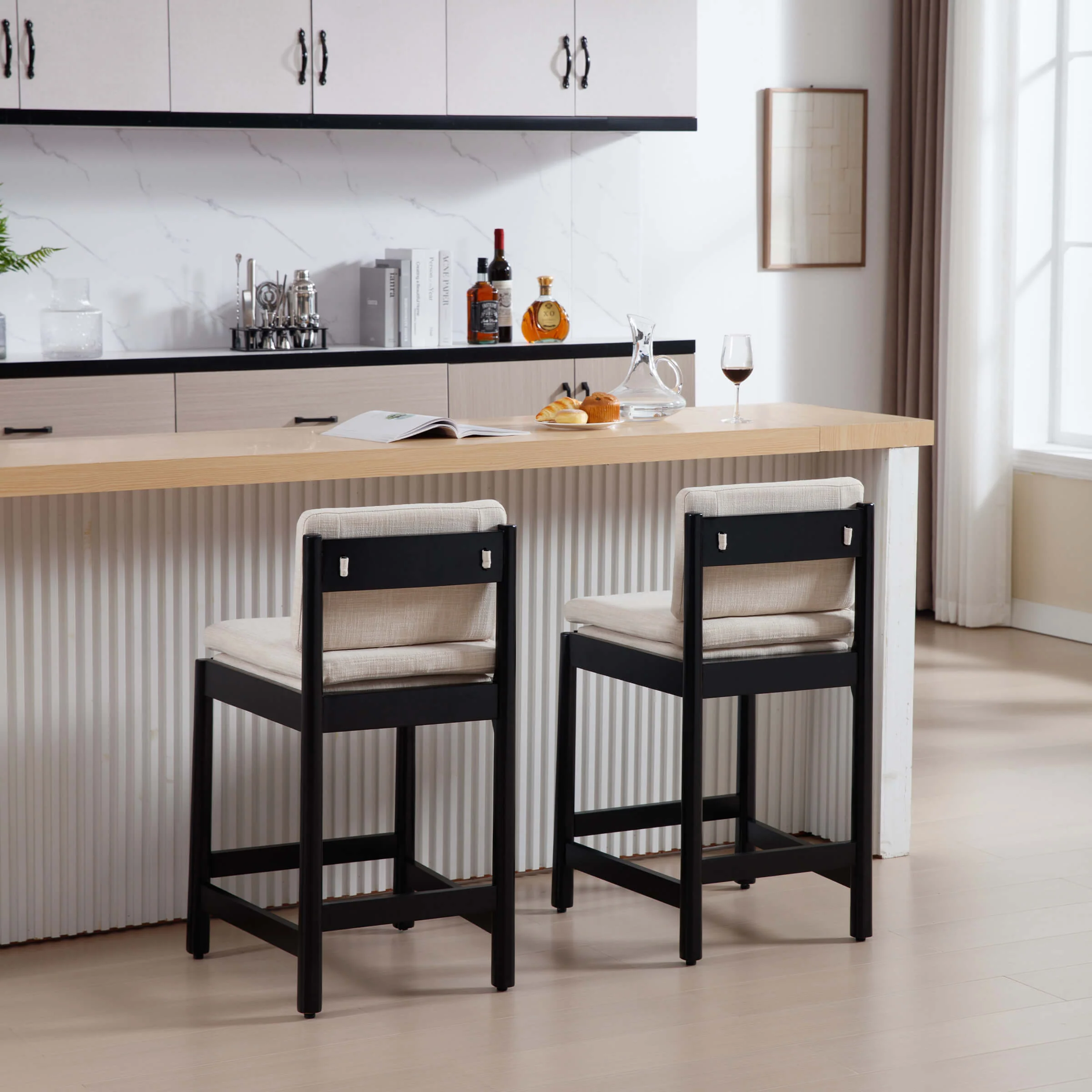 26"H Farmhouse Wood Counter Stools Set of 2 - 5761CS - Image 12