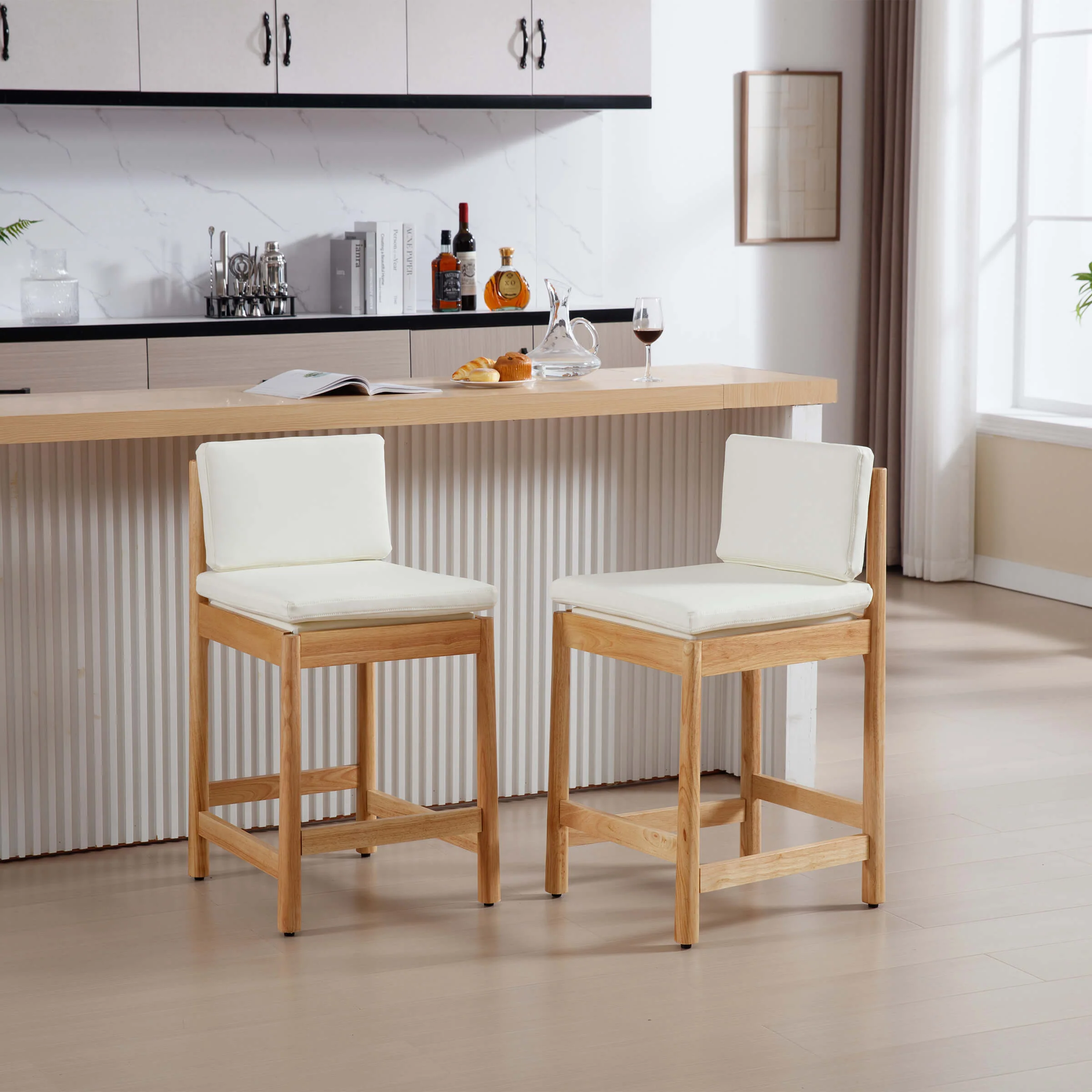 26"H Farmhouse Wood Counter Stools Set of 2 - 5761CS - Image 17