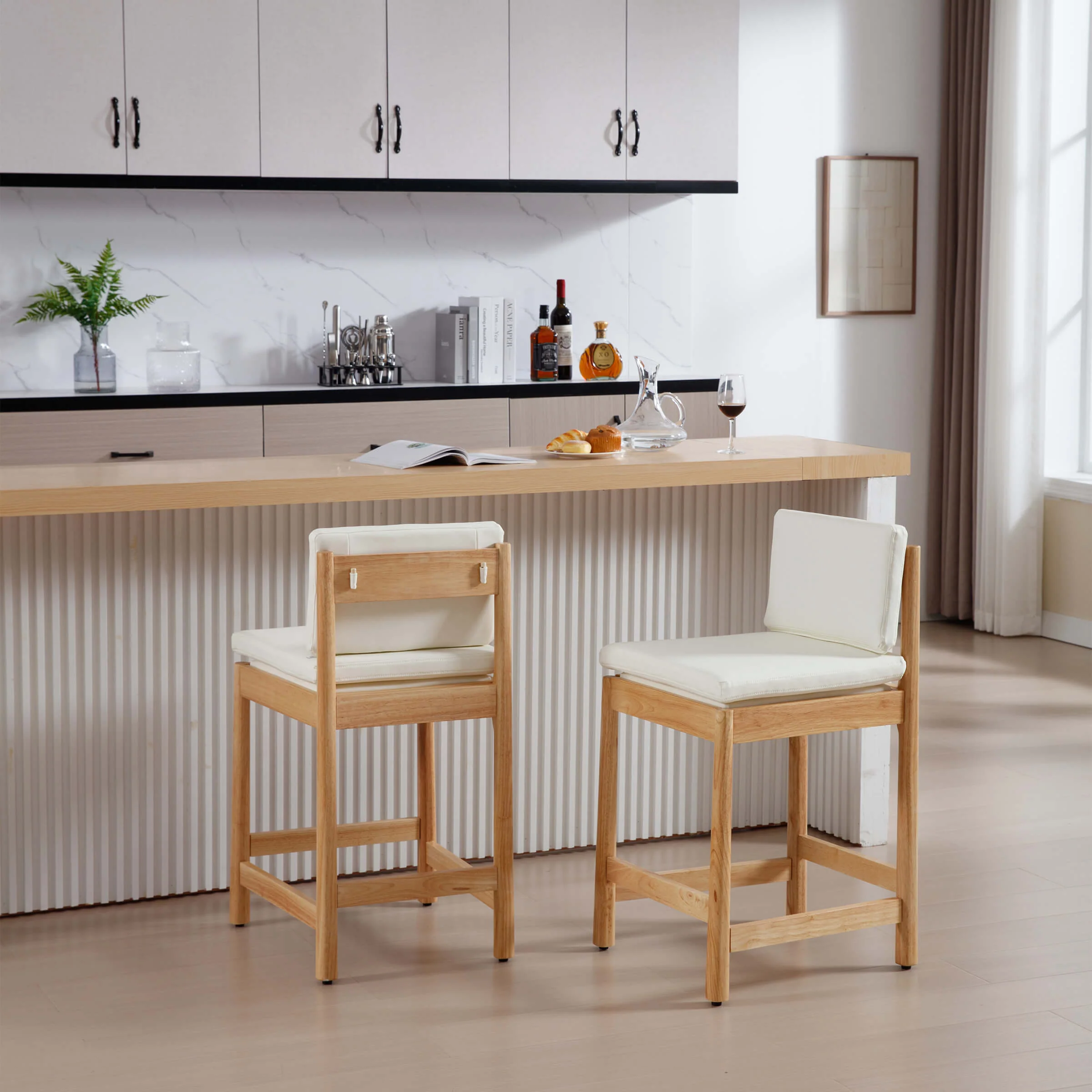 26"H Farmhouse Wood Counter Stools Set of 2 - 5761CS - Image 19