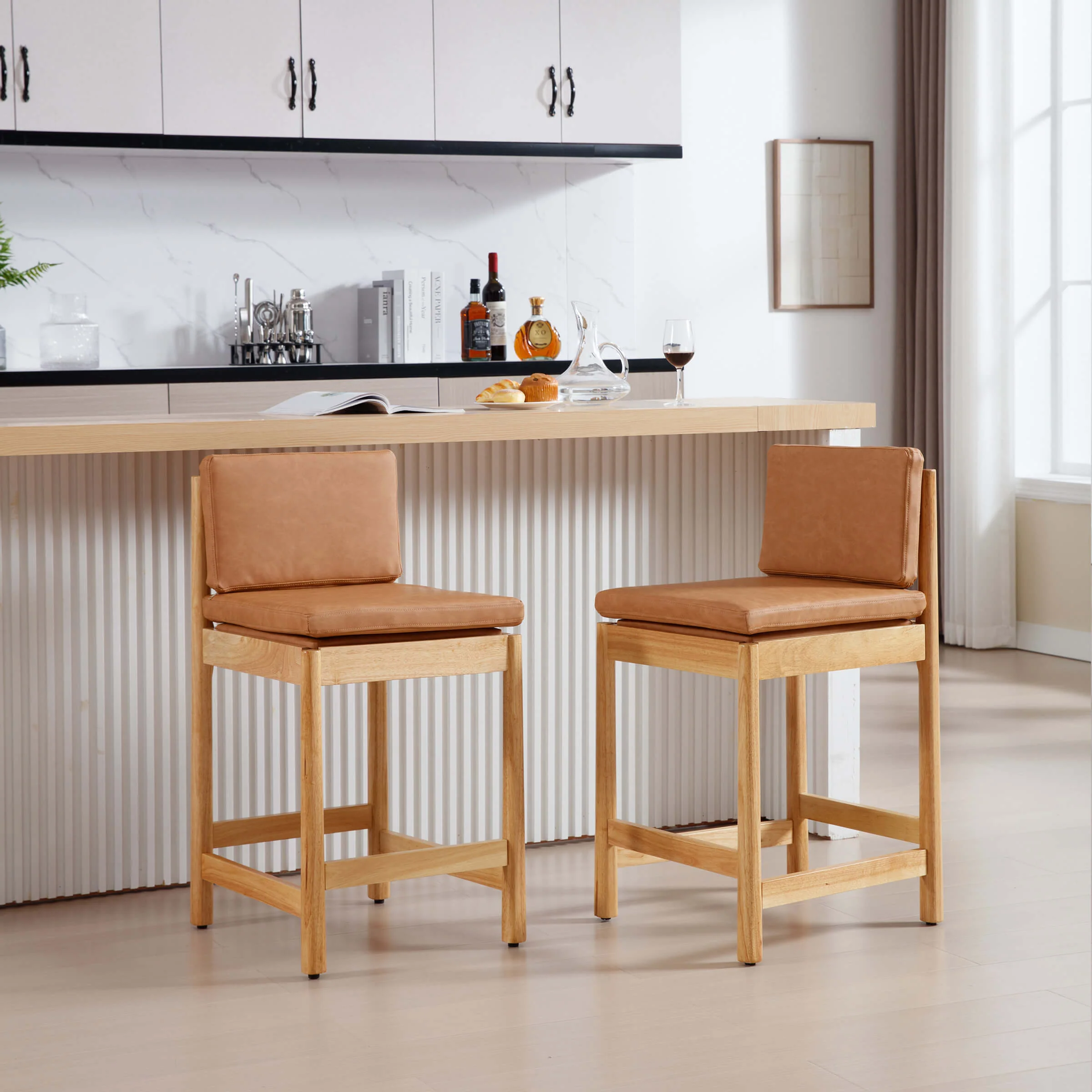 26"H Farmhouse Wood Counter Stools Set of 2 - 5761CS - Image 24