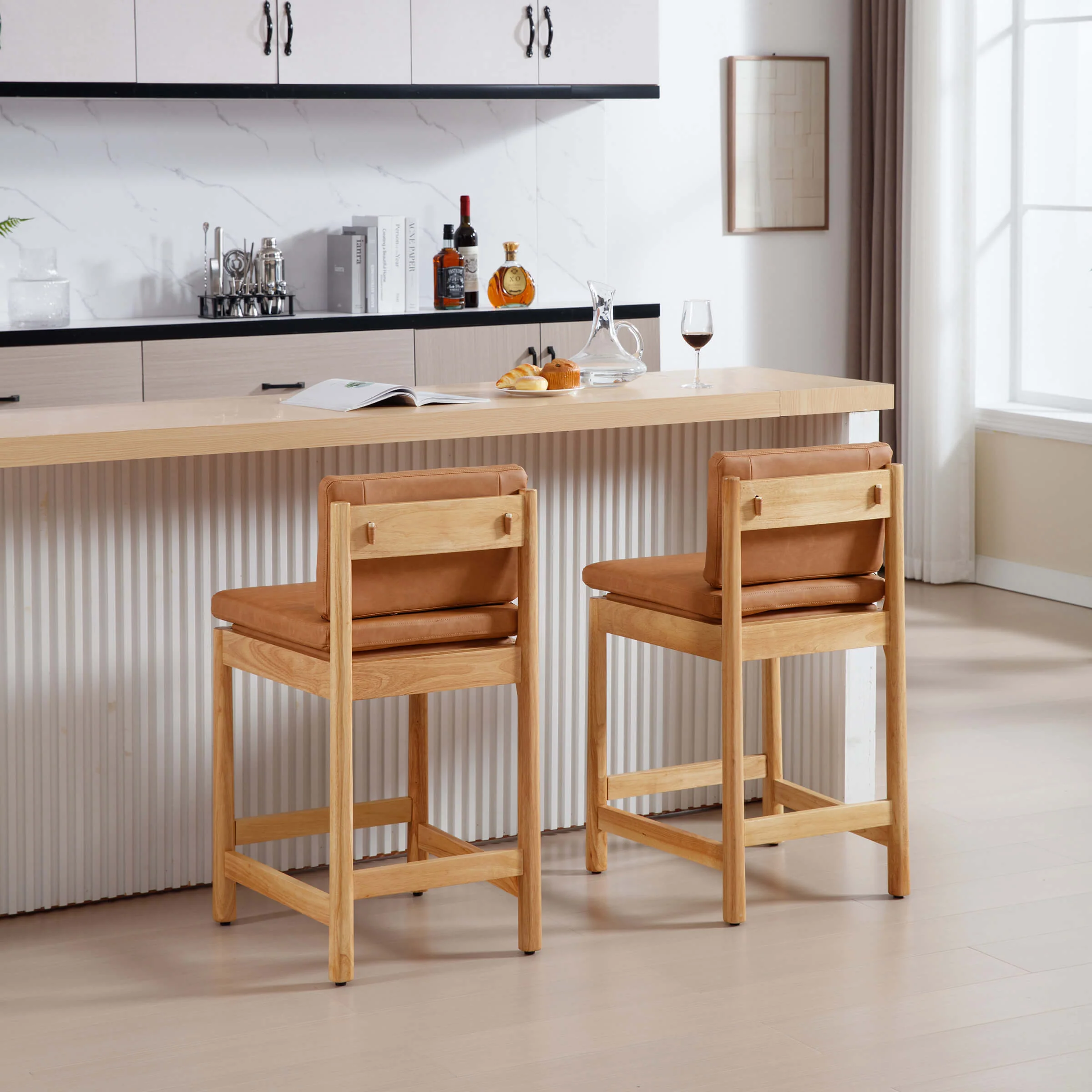 26"H Farmhouse Wood Counter Stools Set of 2 - 5761CS - Image 26