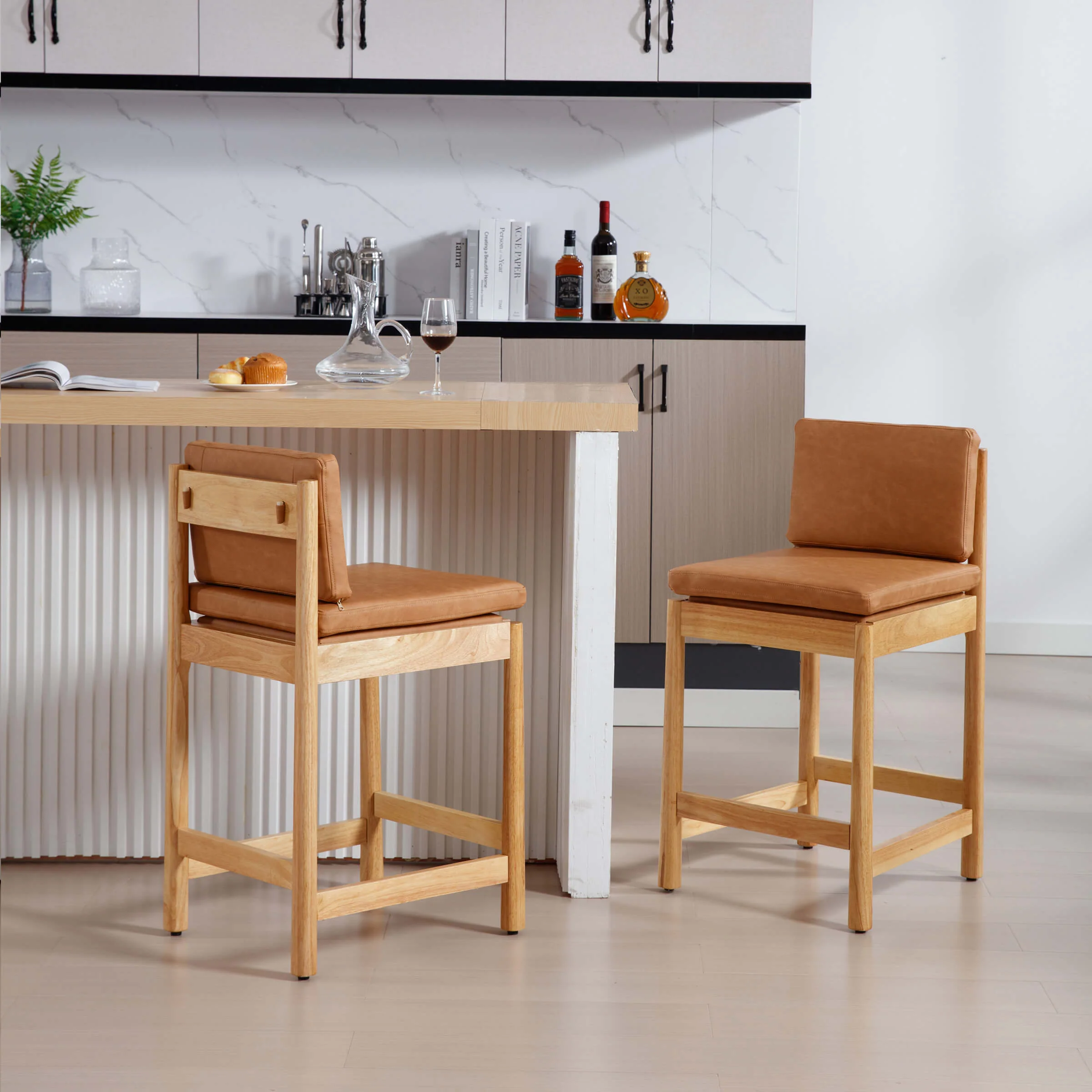 26"H Farmhouse Wood Counter Stools Set of 2 - 5761CS - Image 27