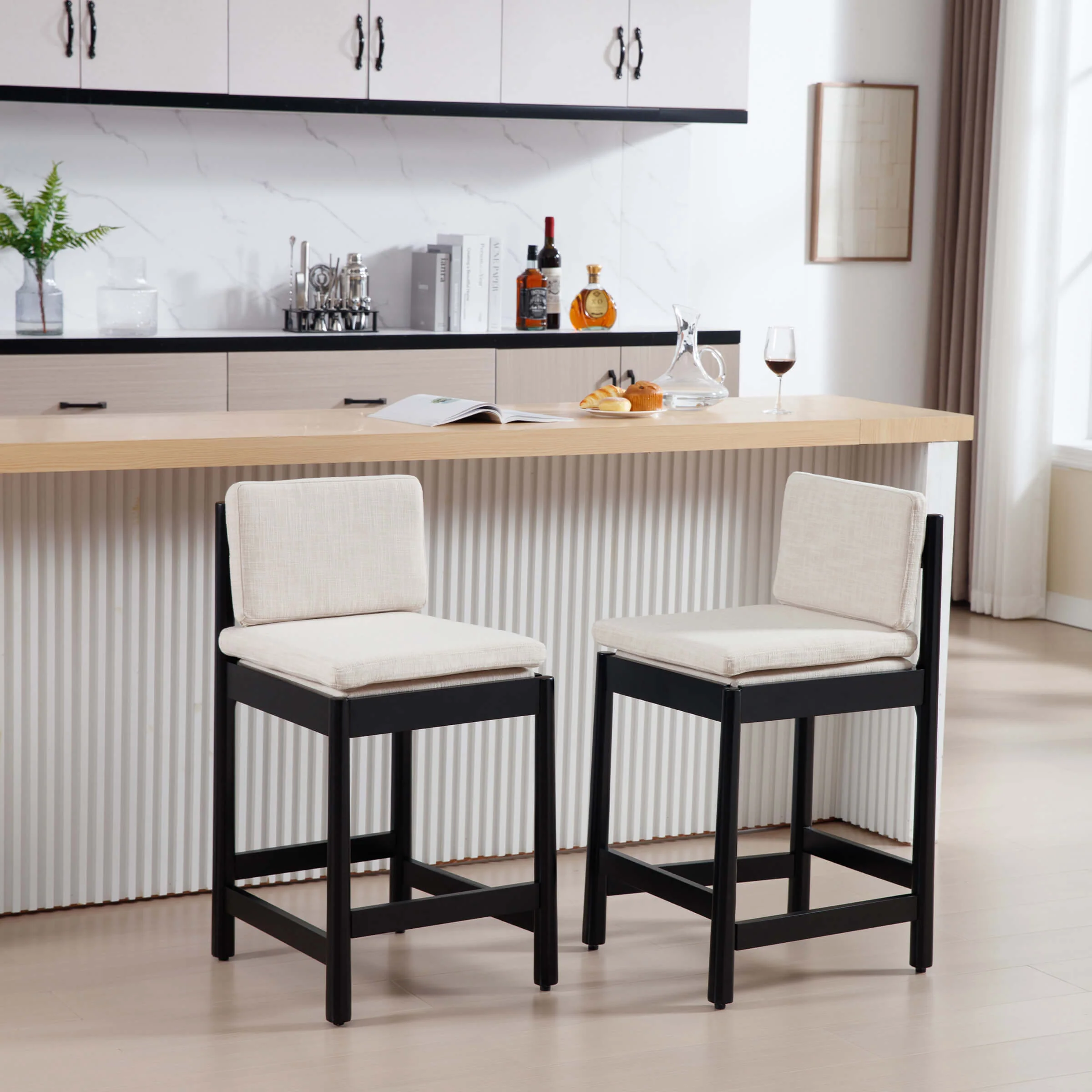 26"H Farmhouse Wood Counter Stools Set of 2 - 5761CS - Image 9
