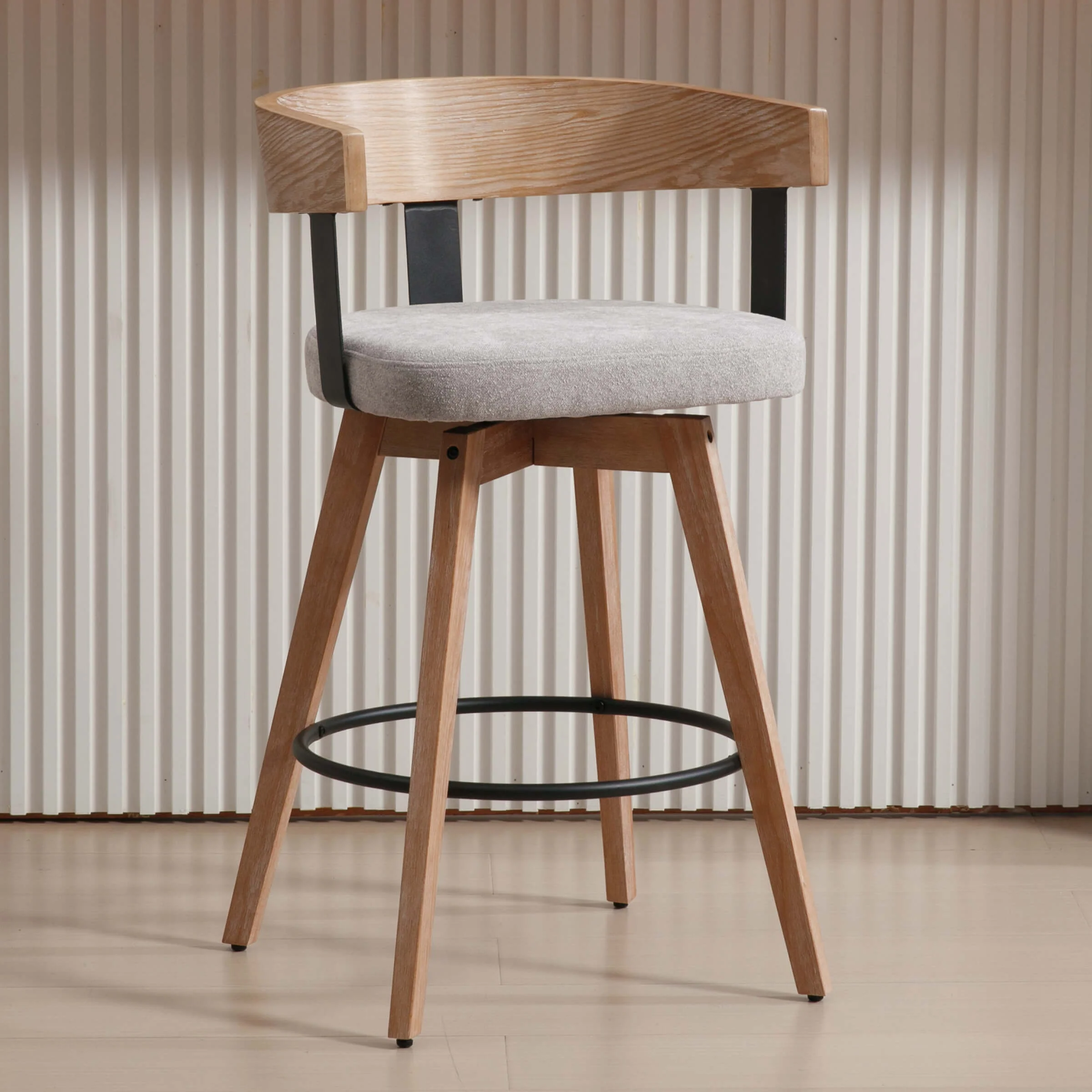 26"H Swivel Wooden Backrest Counter Height Counter Stool - 3193CS - Image 17