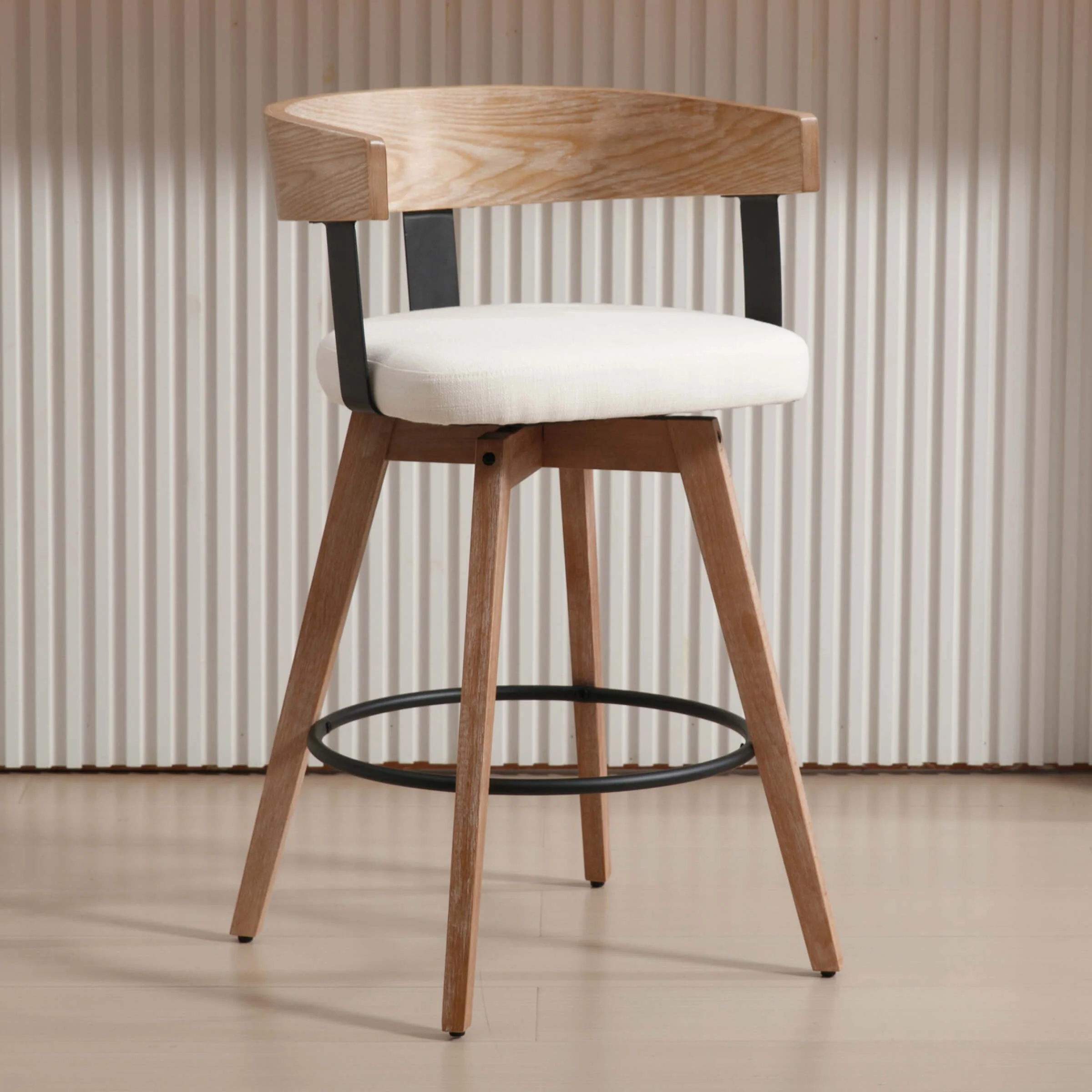 26"H Swivel Wooden Backrest Counter Height Counter Stool - 3193CS - Image 5