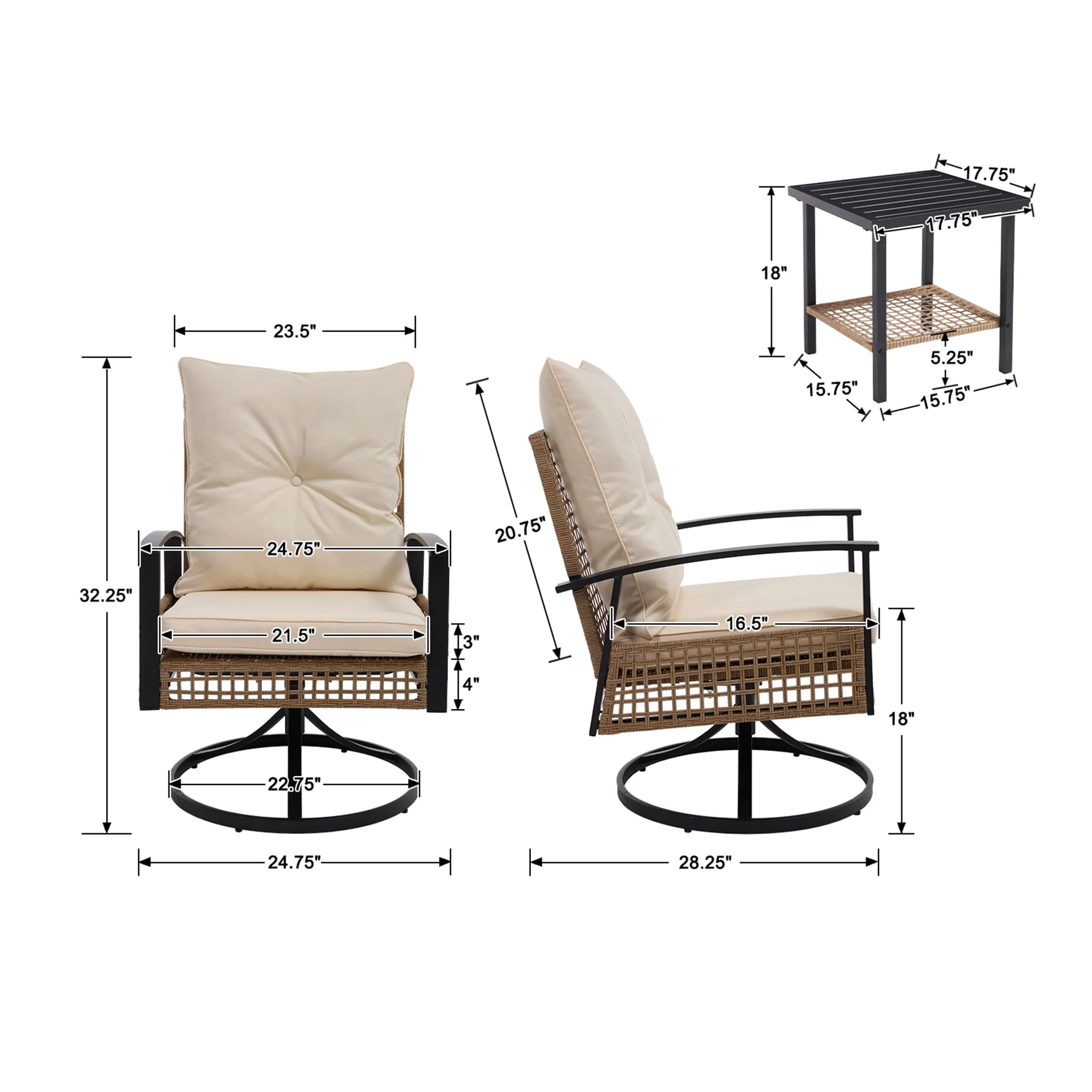 3 Pieces Patio Bistro Set - X114SE - Image 12