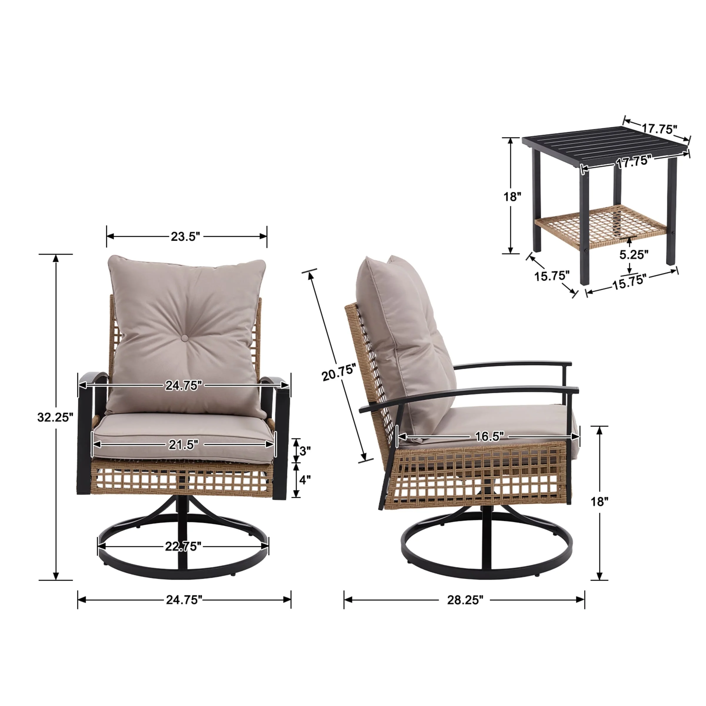 3 Pieces Patio Bistro Set - X114SE - Image 21