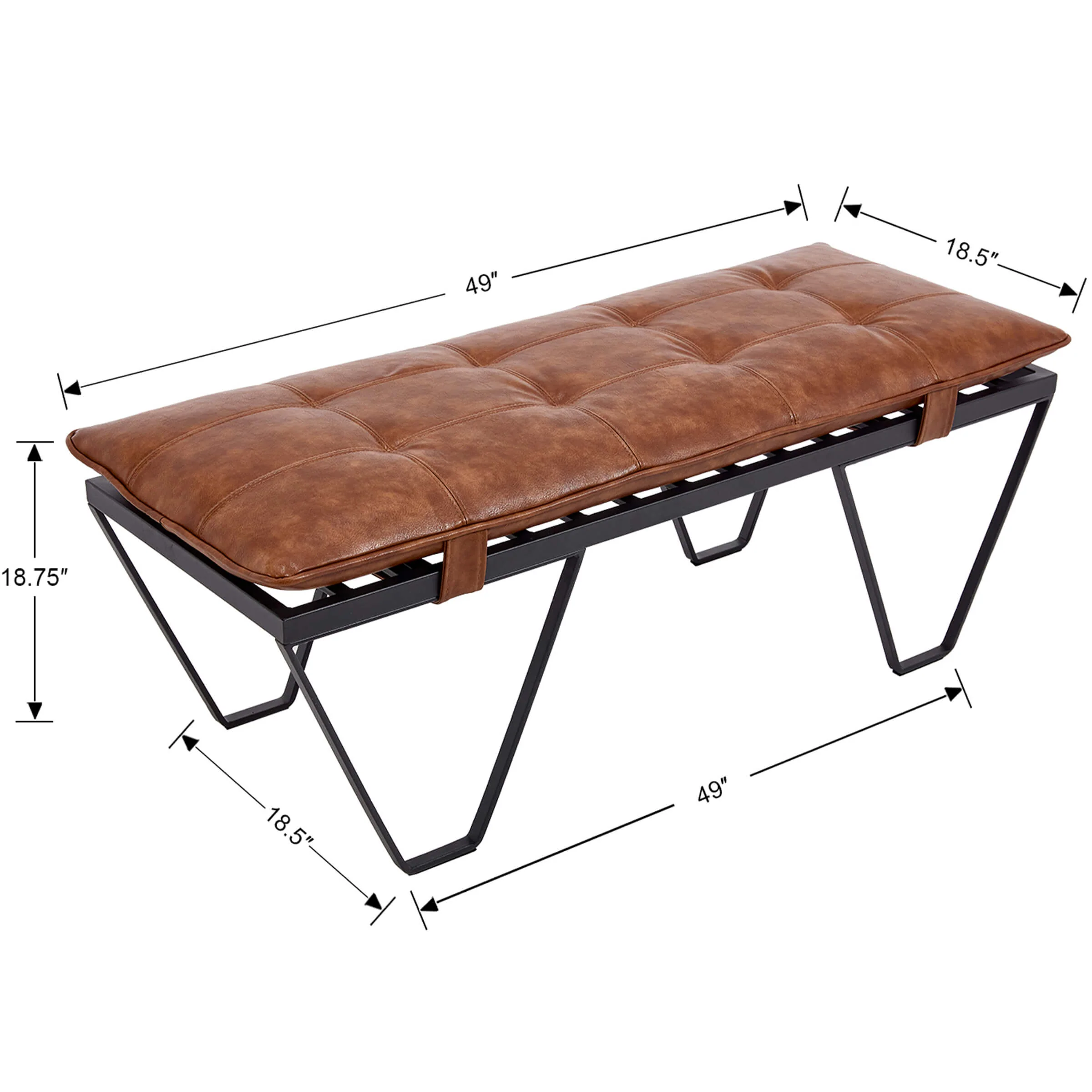 49" Modern Industrial Entryway Bench - 5005BH - Image 11