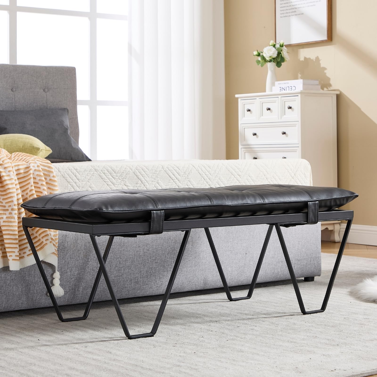 49" Modern Industrial Entryway Bench - 5005BH - Image 15