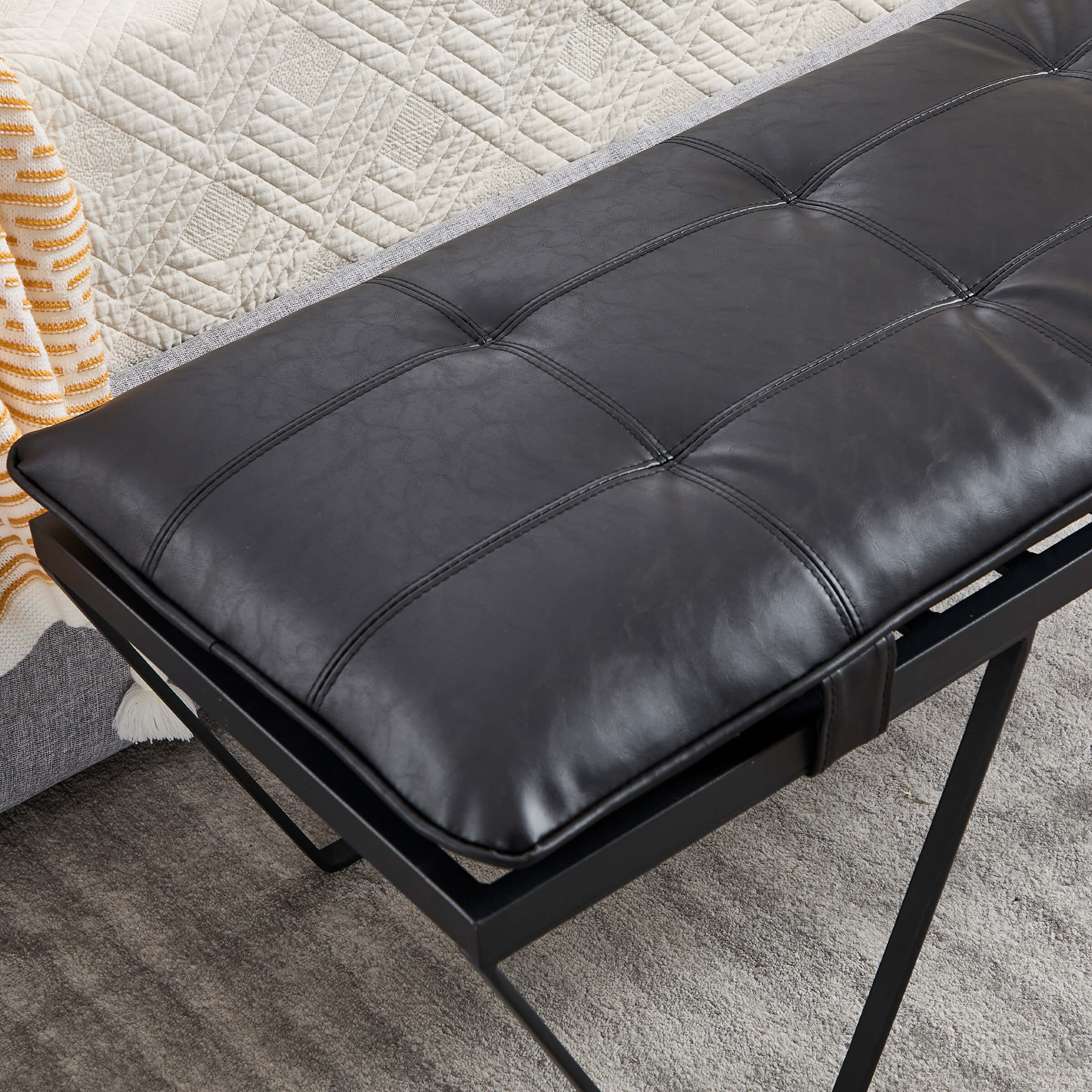 49" Modern Industrial Entryway Bench - 5005BH - Image 16