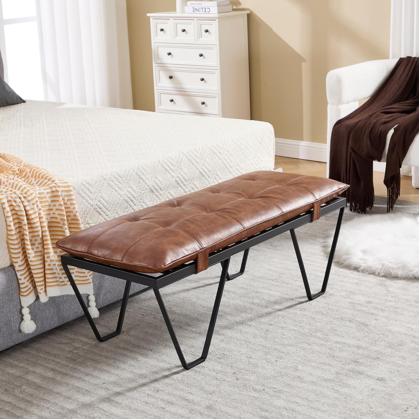 49" Modern Industrial Entryway Bench - 5005BH - Image 3