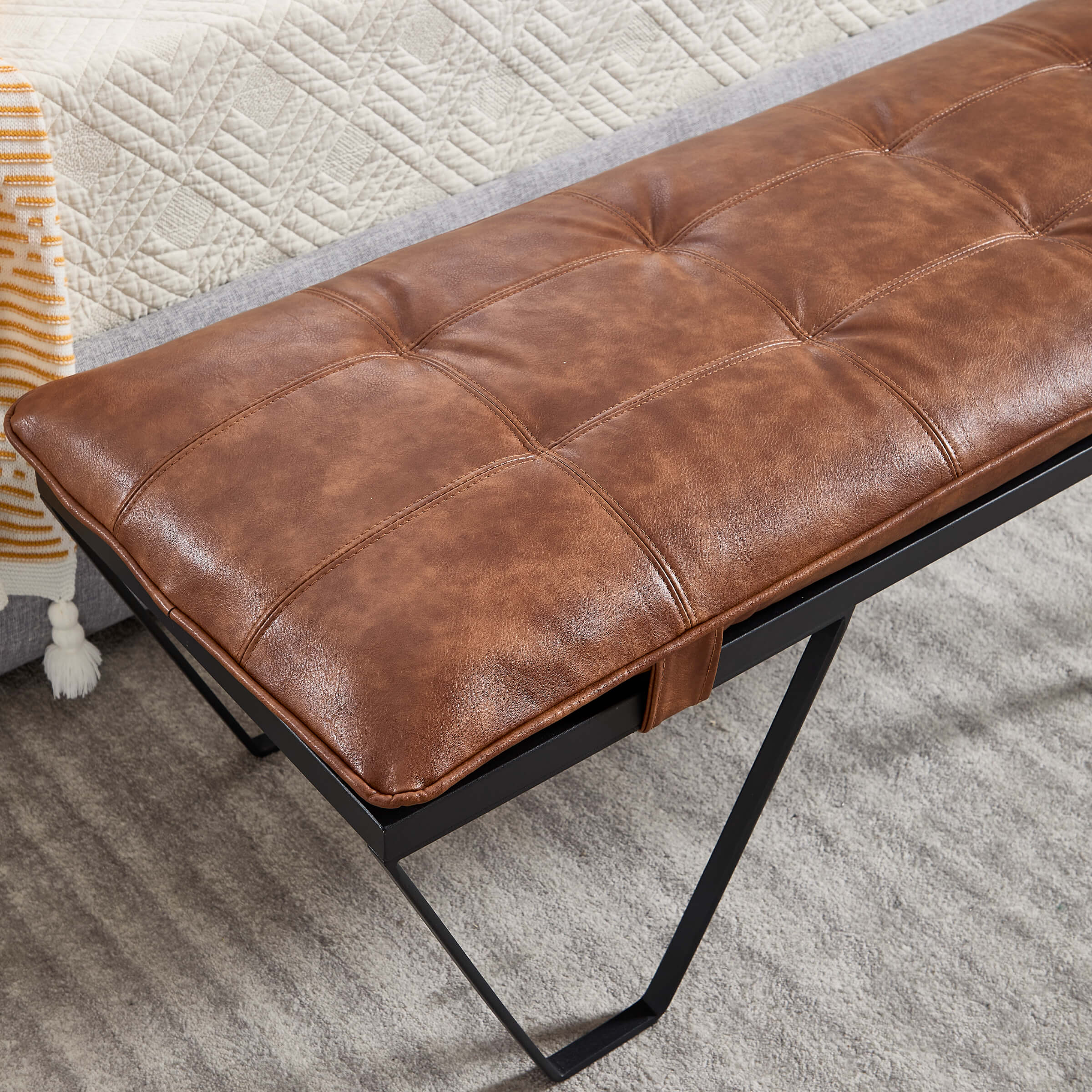 49" Modern Industrial Entryway Bench - 5005BH - Image 5
