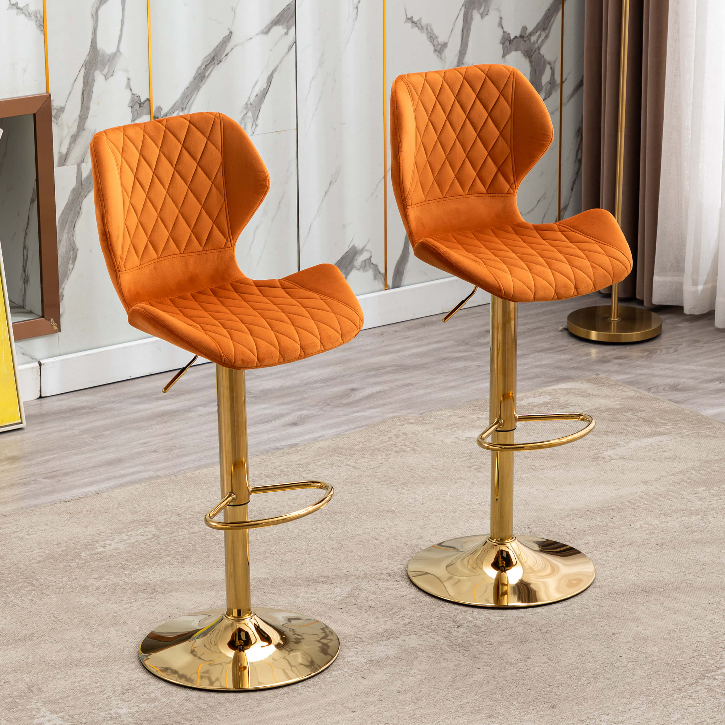 Adjustable Swivel Bar Kitchen Island Stools Set of 2 - 8211AB - Image 13