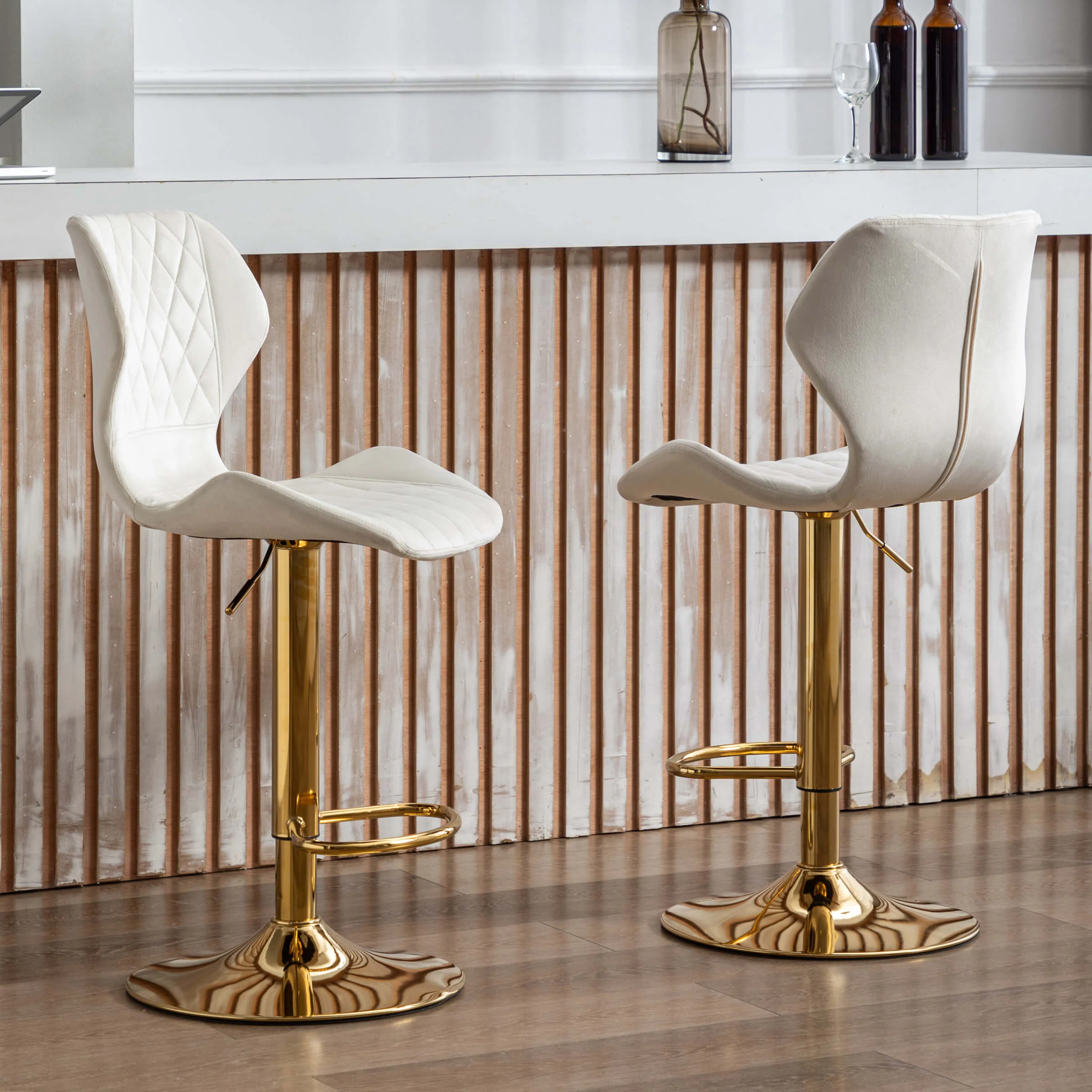 Adjustable Swivel Bar Kitchen Island Stools Set of 2 - 8211AB - Image 31