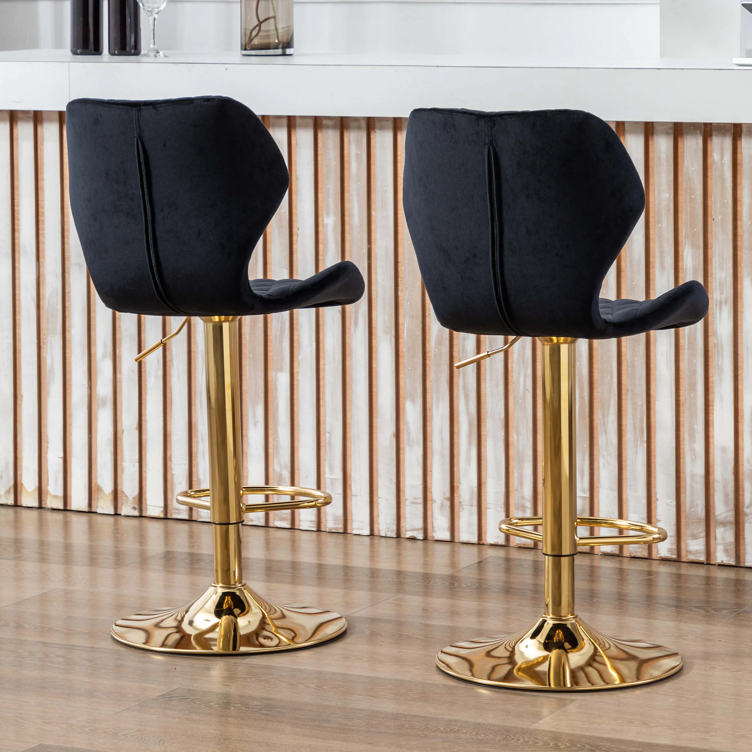 Adjustable Swivel Bar Kitchen Island Stools Set of 2 - 8211AB - Image 4