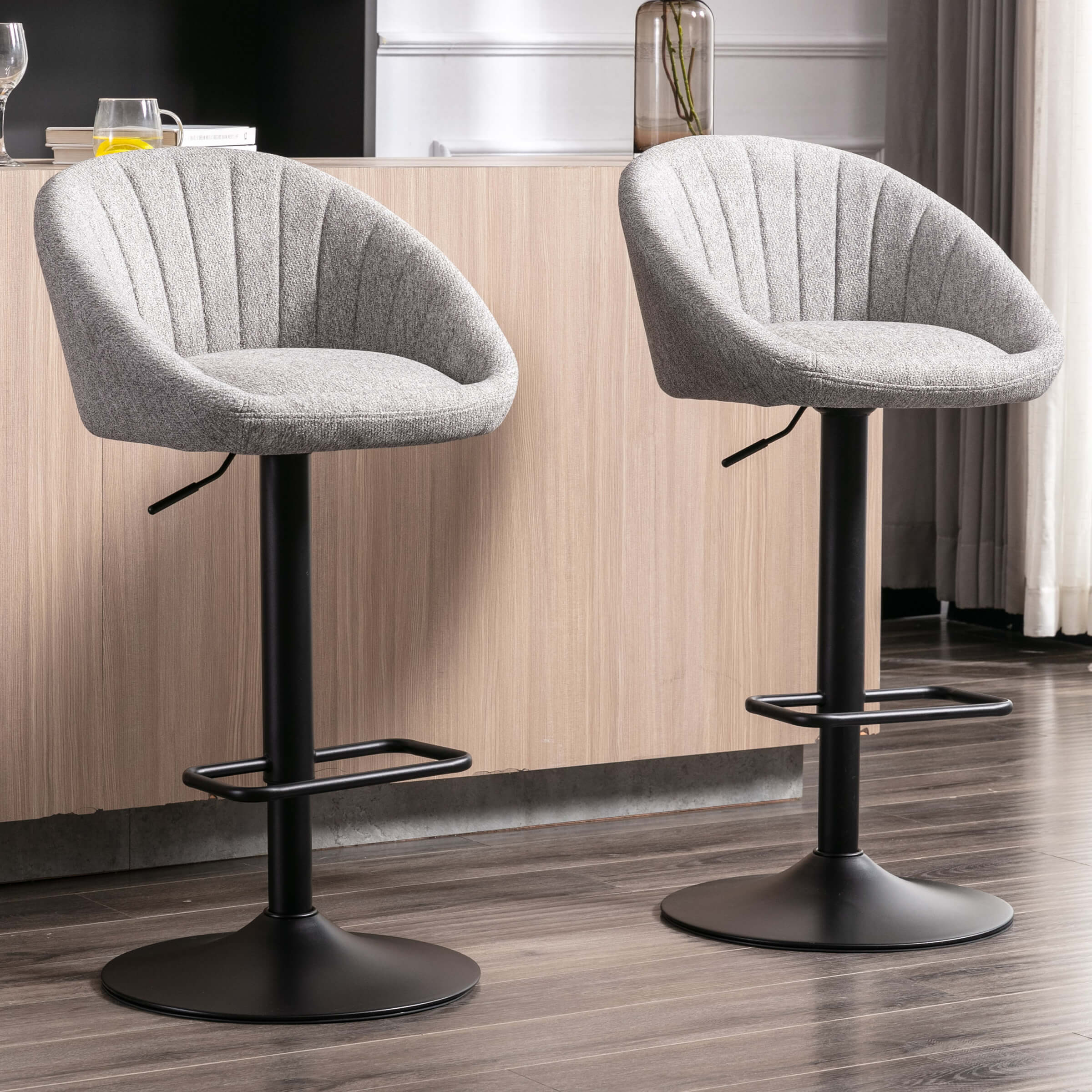 Adjustable Swivel Low Back Bar Stools Set of 2 - 90036AB - Image 14