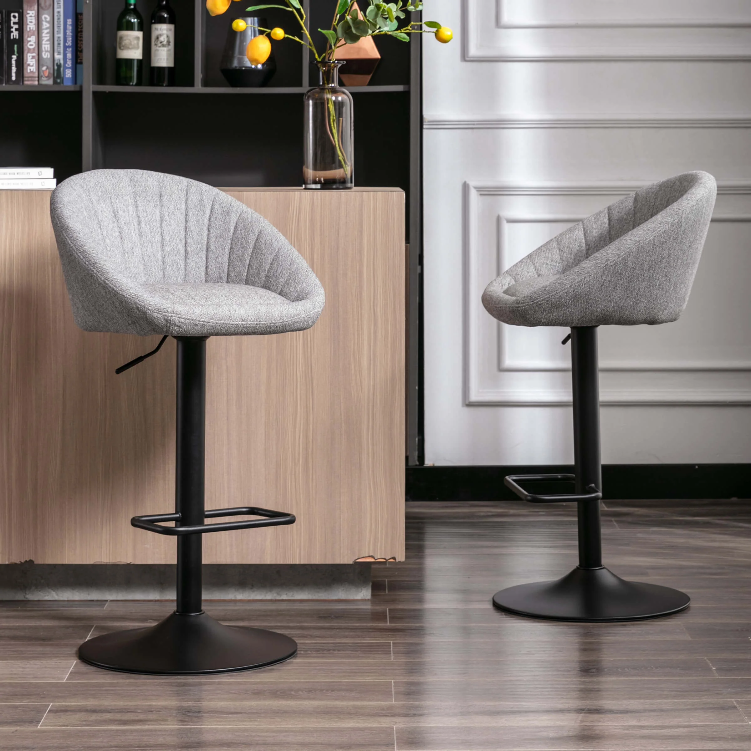 Adjustable Swivel Low Back Bar Stools Set of 2 - 90036AB - Image 15