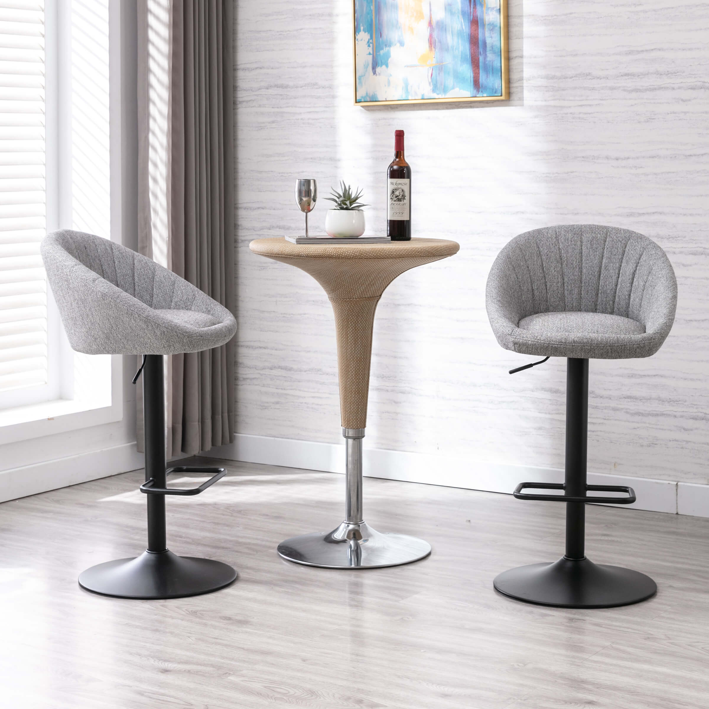 Adjustable Swivel Low Back Bar Stools Set of 2 - 90036AB - Image 16