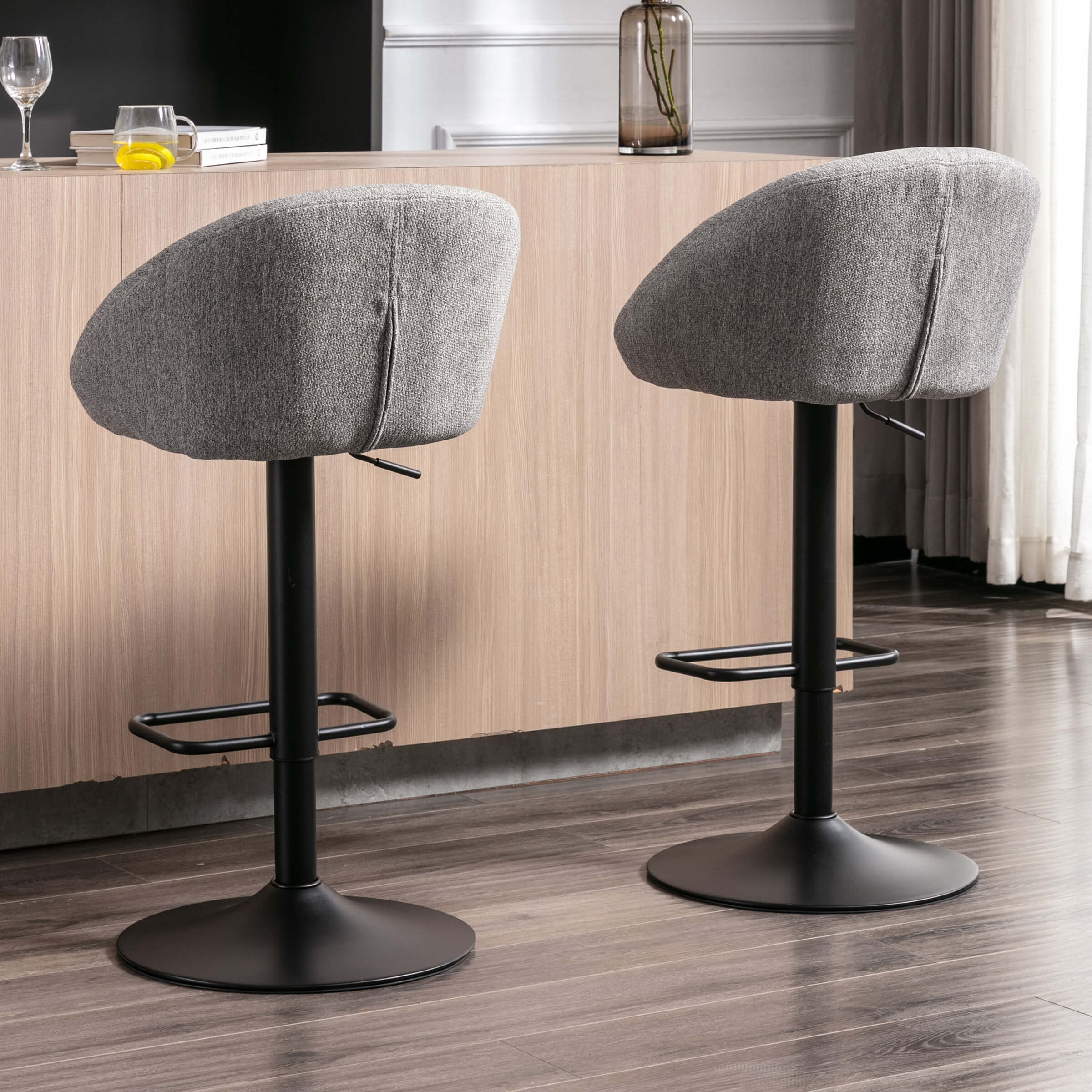 Adjustable Swivel Low Back Bar Stools Set of 2 - 90036AB - Image 17