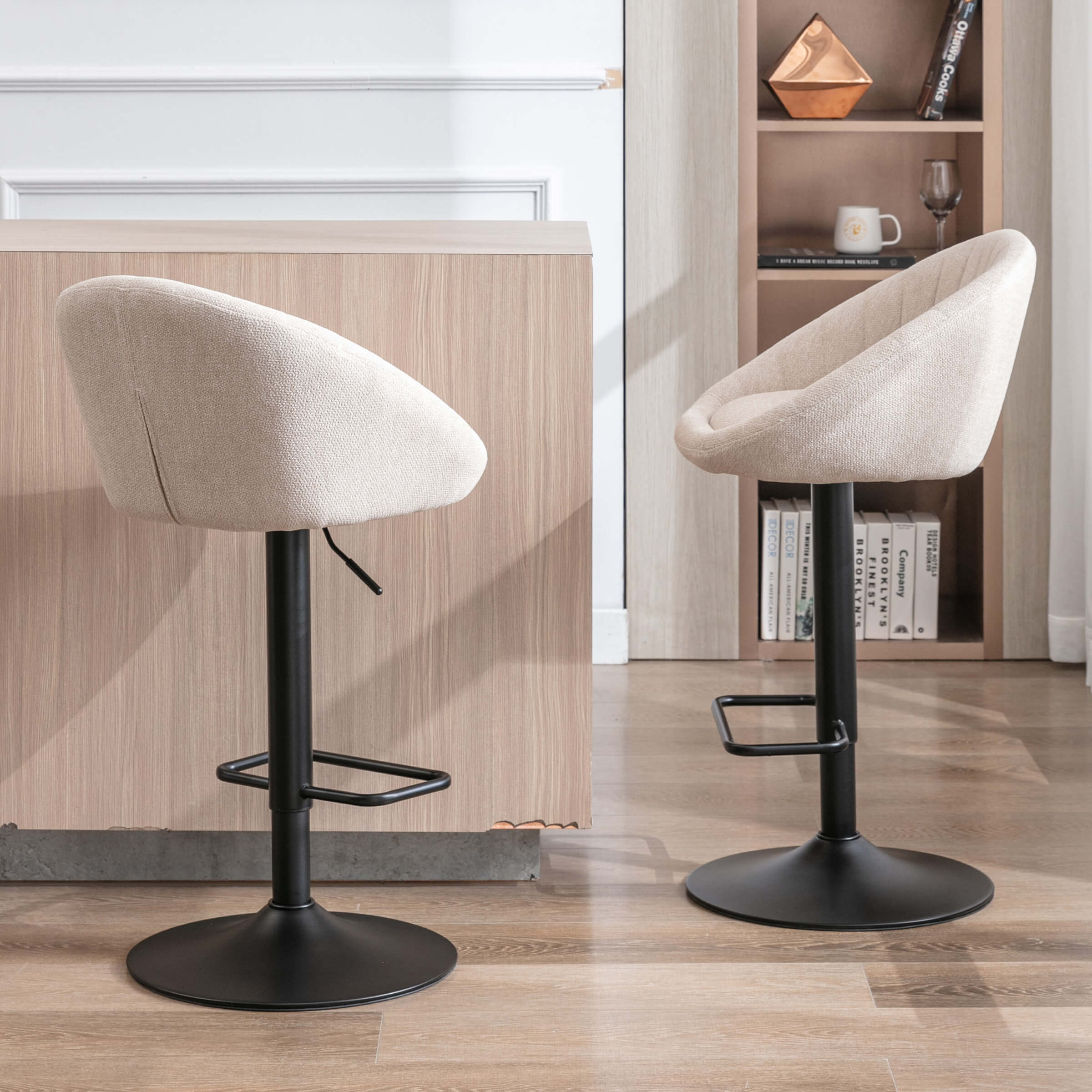 Adjustable Swivel Low Back Bar Stools Set of 2 - 90036AB - Image 2