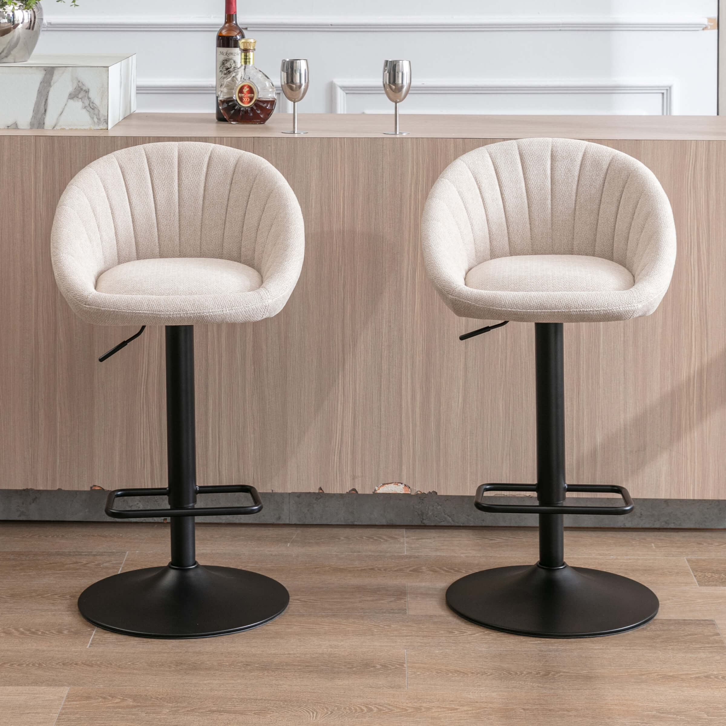 Adjustable Swivel Low Back Bar Stools Set of 2 - 90036AB - Image 3