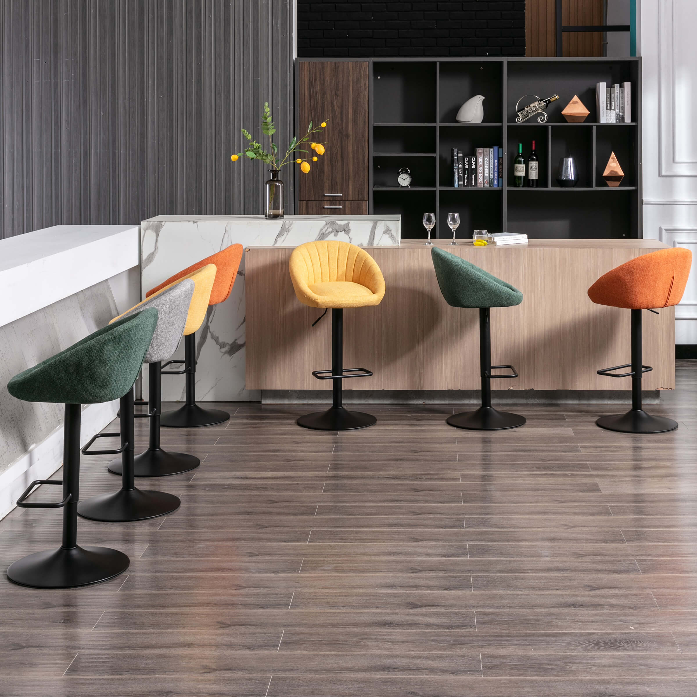 Adjustable Swivel Low Back Bar Stools Set of 2 - 90036AB - Image 30