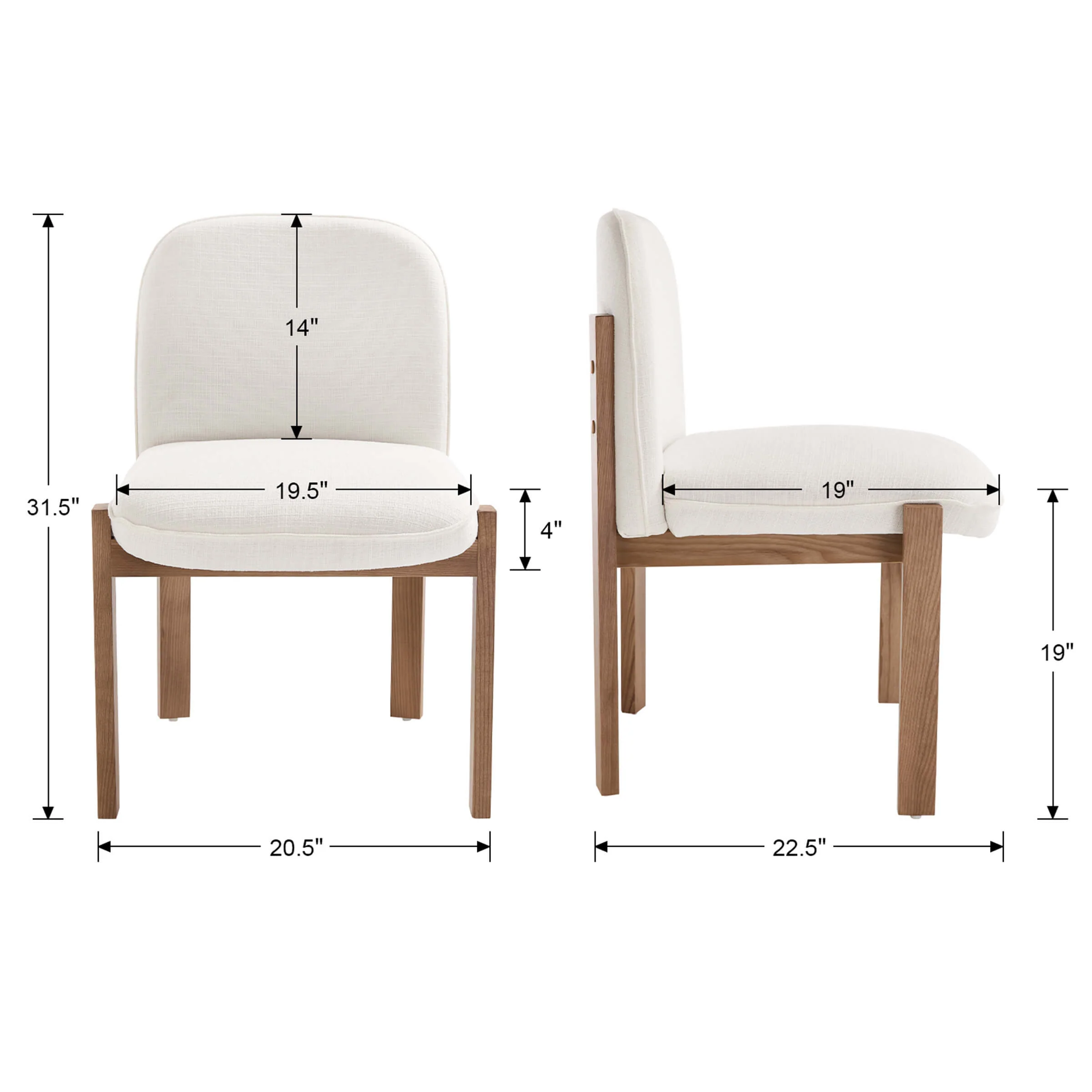 Wooden Dining Chairs Set of 2 - 8401DC - Image 18