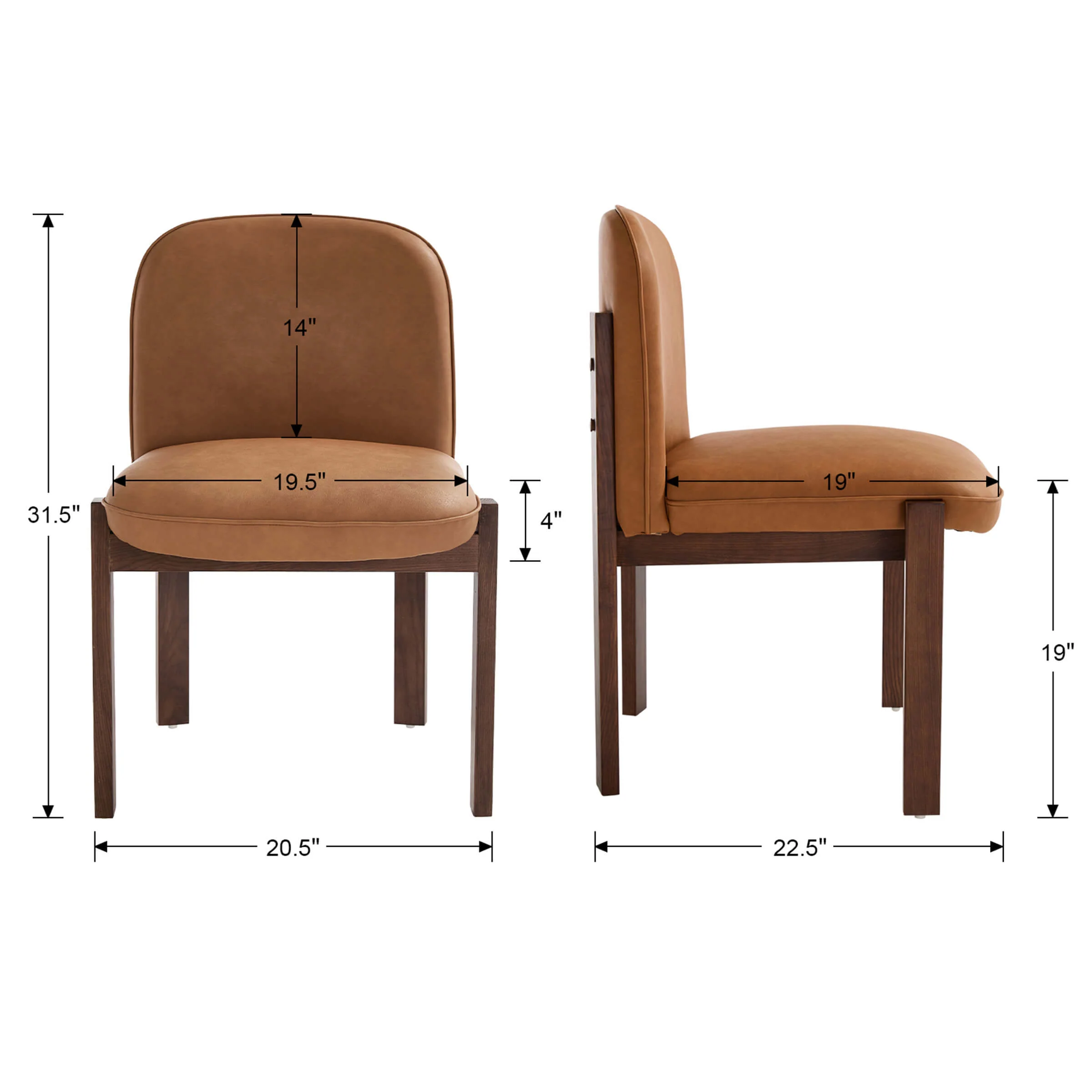 Wooden Dining Chairs Set of 2 - 8401DC - Image 9