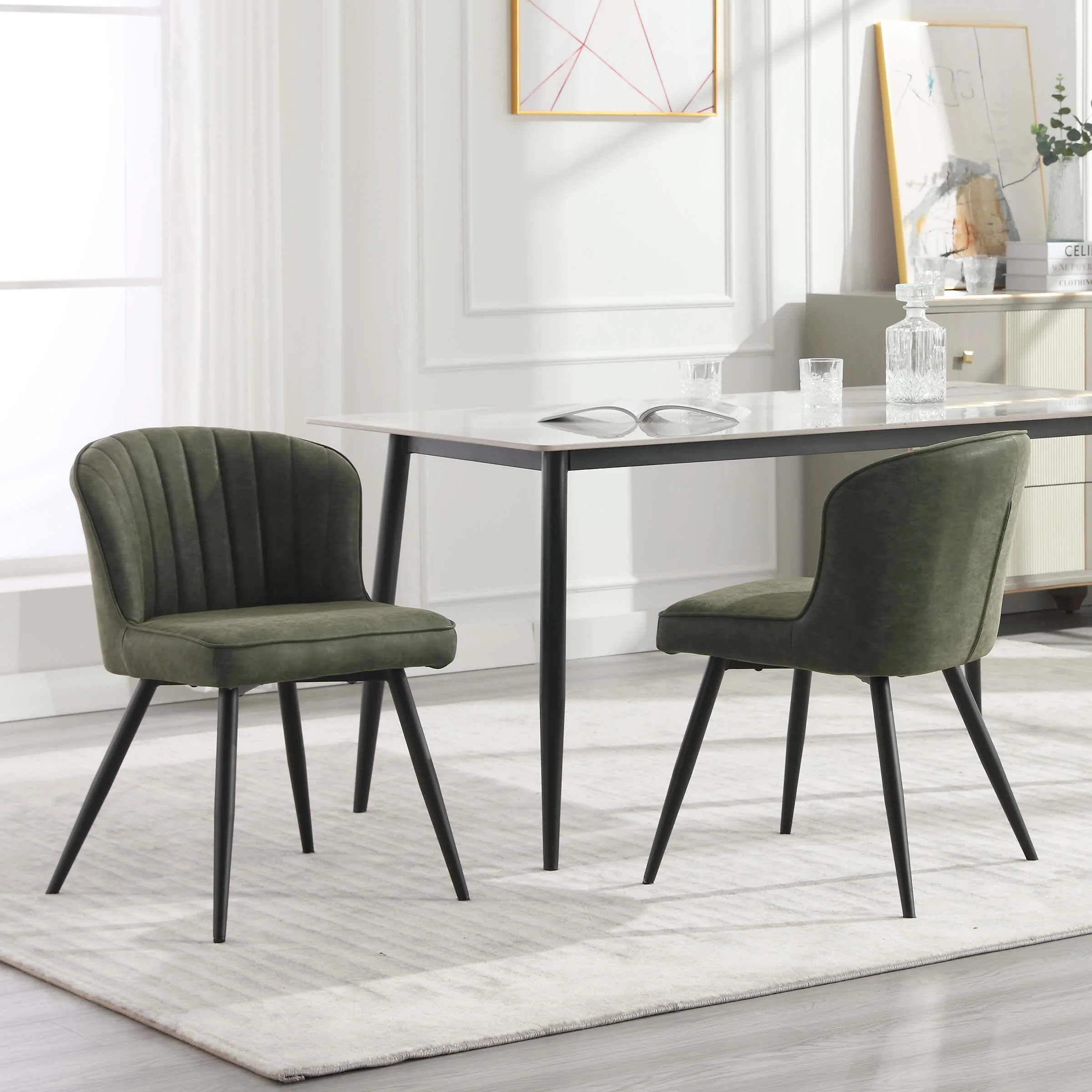 Dining Chairs with Metal Legs Set of 2 - 8696DC - Image 3