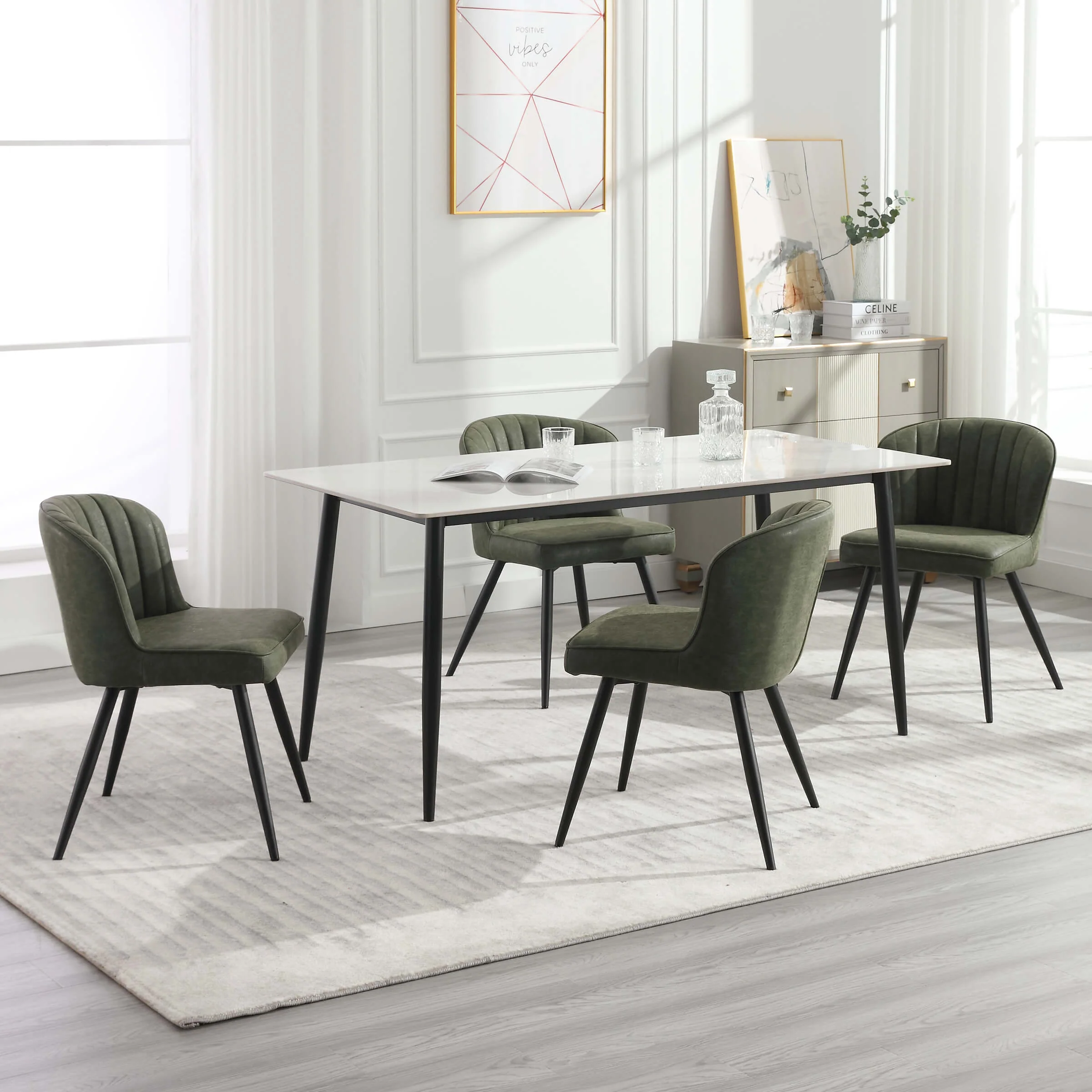 Dining Chairs with Metal Legs Set of 2 - 8696DC - Image 5
