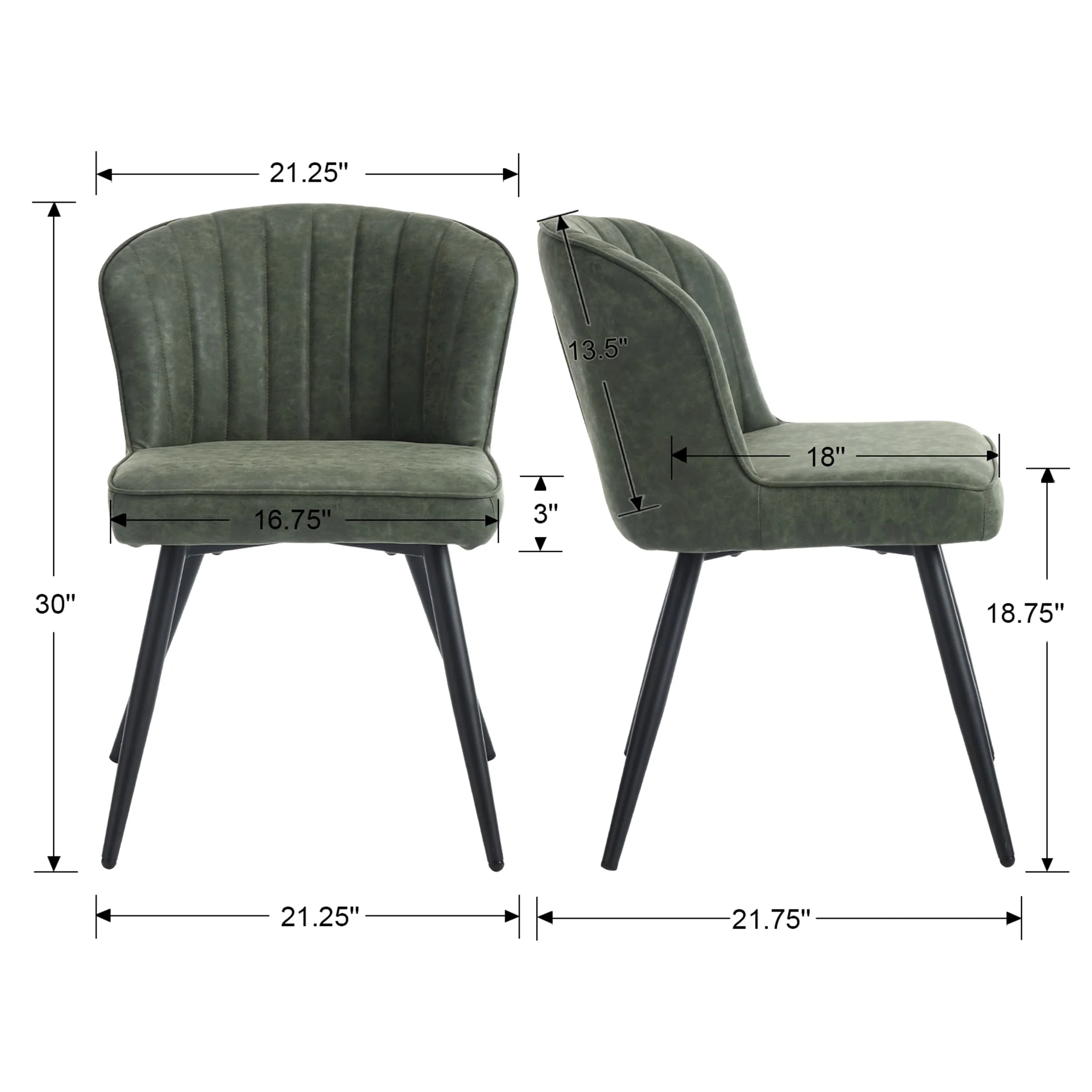 Dining Chairs with Metal Legs Set of 2 - 8696DC - Image 9