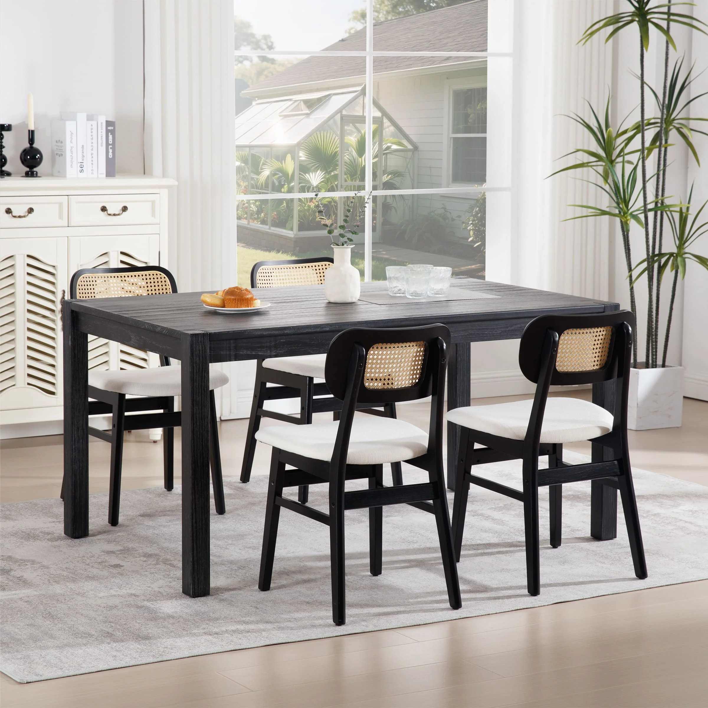 Farmhouse Cane Back Dining Chairs Set of 2 - 8009DC - Image 12