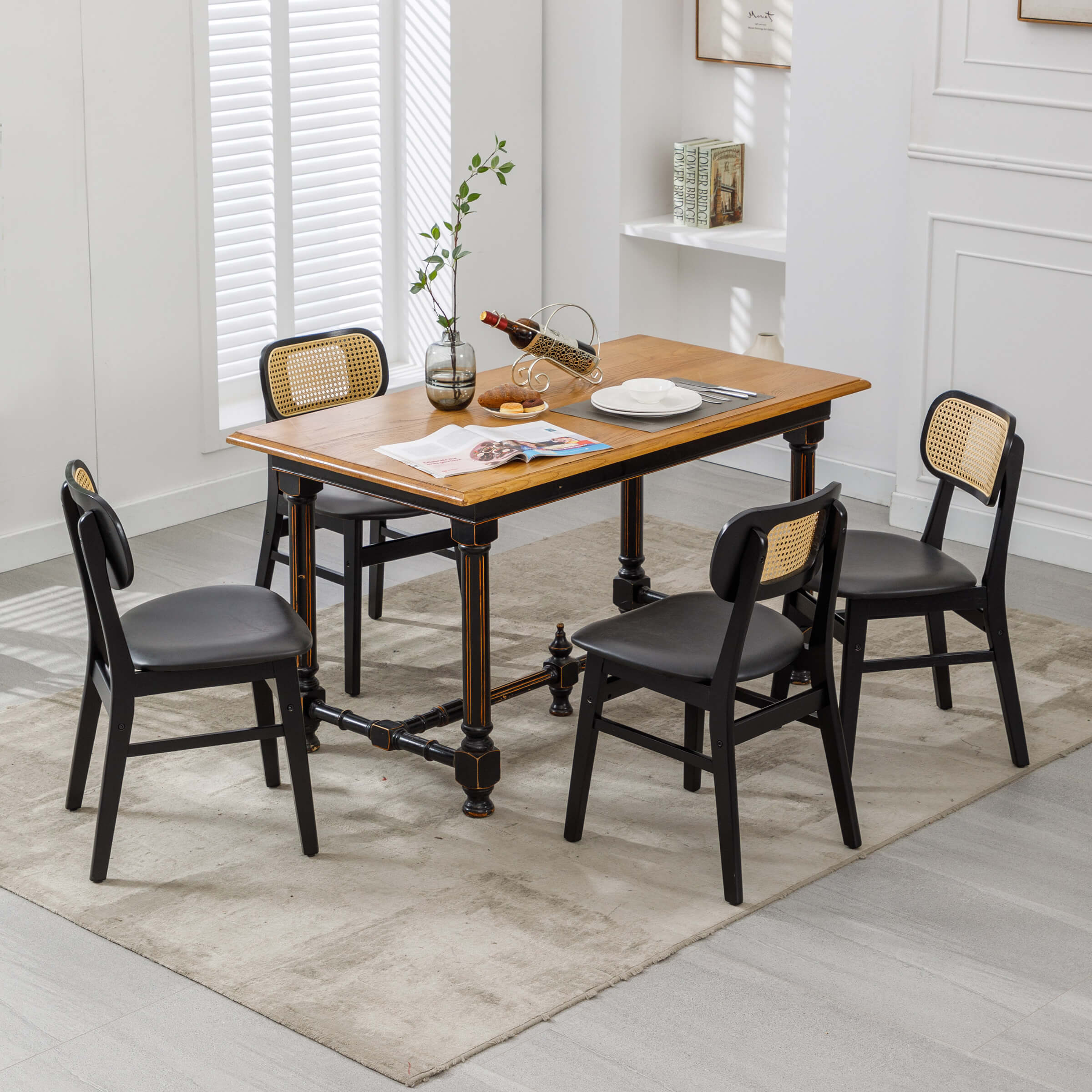 Farmhouse Cane Back Dining Chairs Set of 2 - 8009DC - Image 32