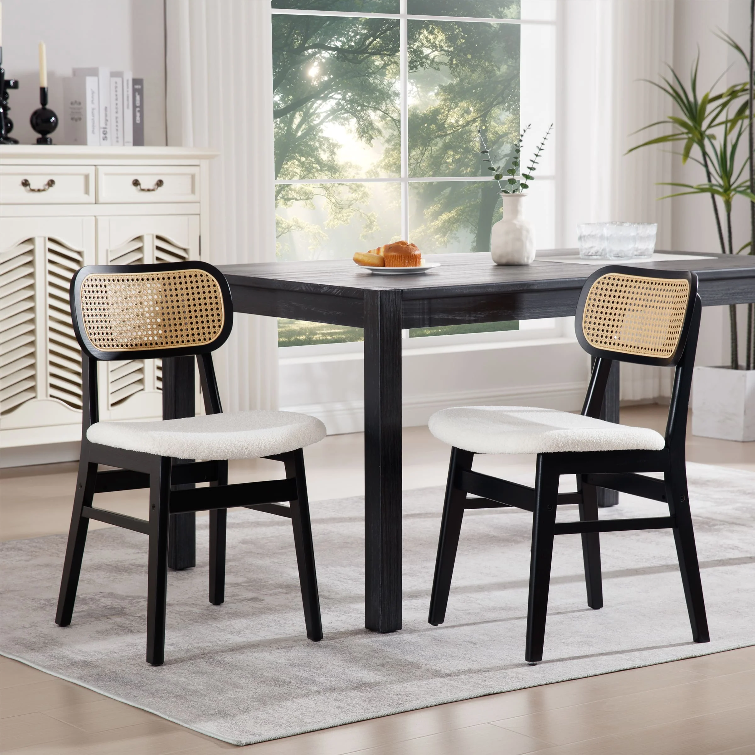 Farmhouse Cane Back Dining Chairs Set of 2 - 8009DC - Image 47