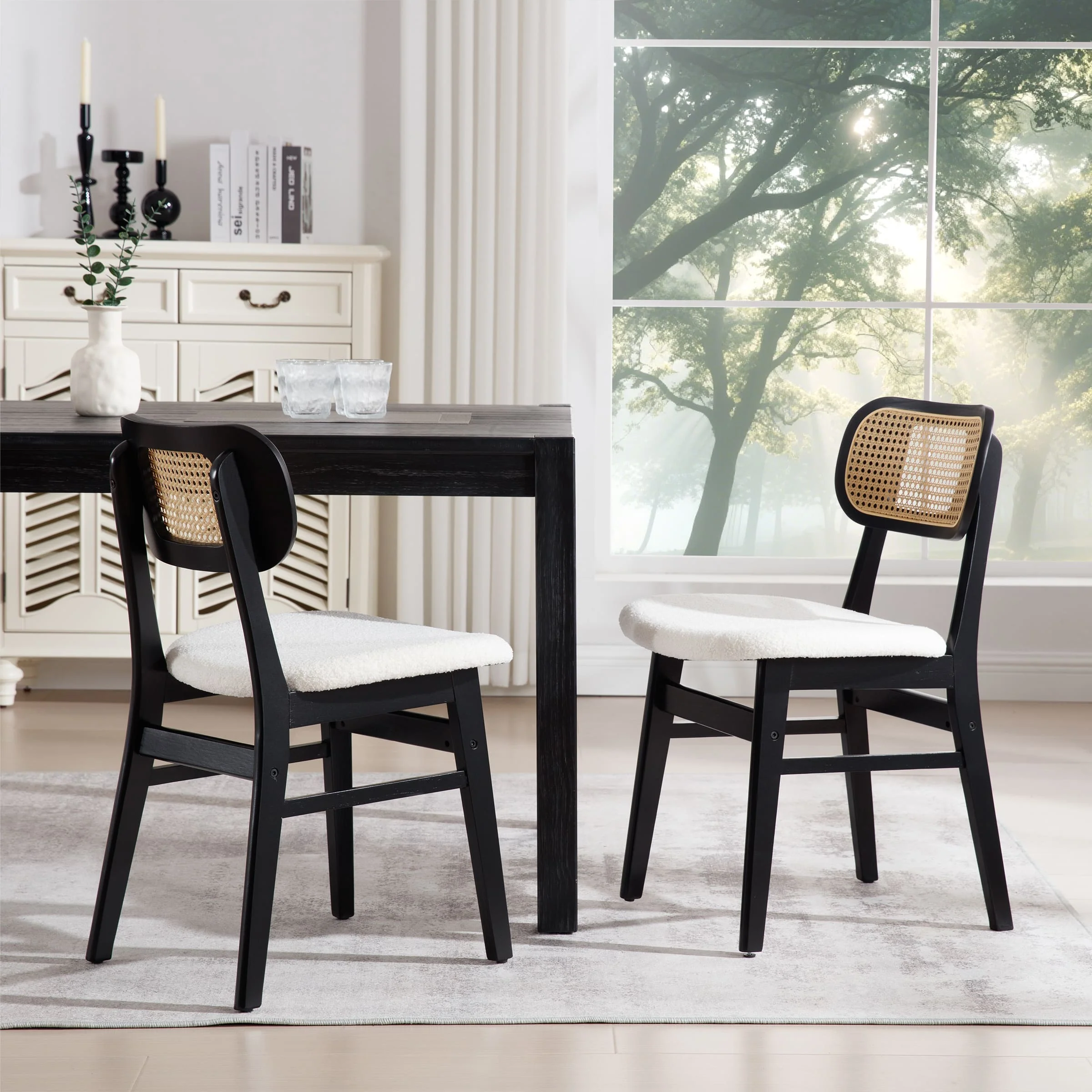 Farmhouse Cane Back Dining Chairs Set of 2 - 8009DC - Image 48