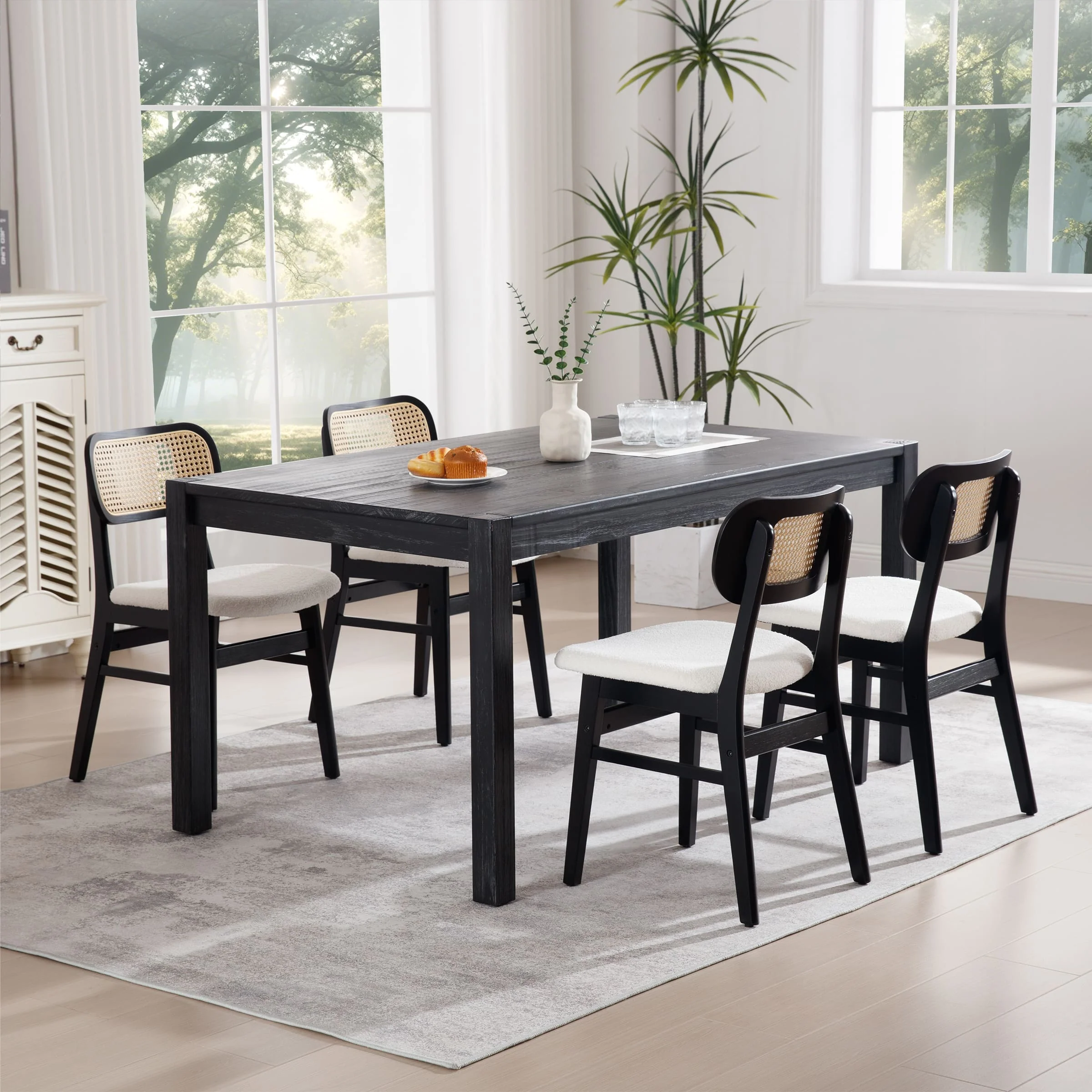 Farmhouse Cane Back Dining Chairs Set of 2 - 8009DC - Image 49