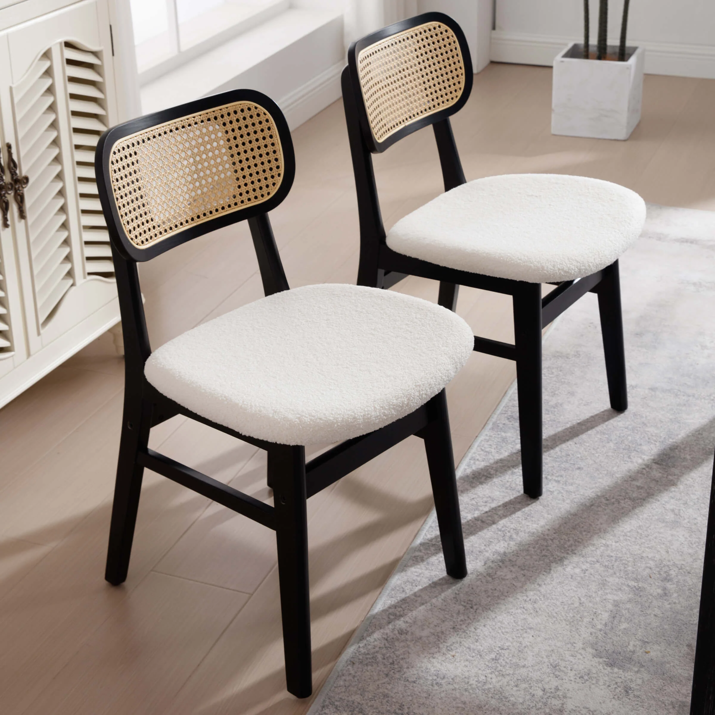Farmhouse Cane Back Dining Chairs Set of 2 - 8009DC - Image 50