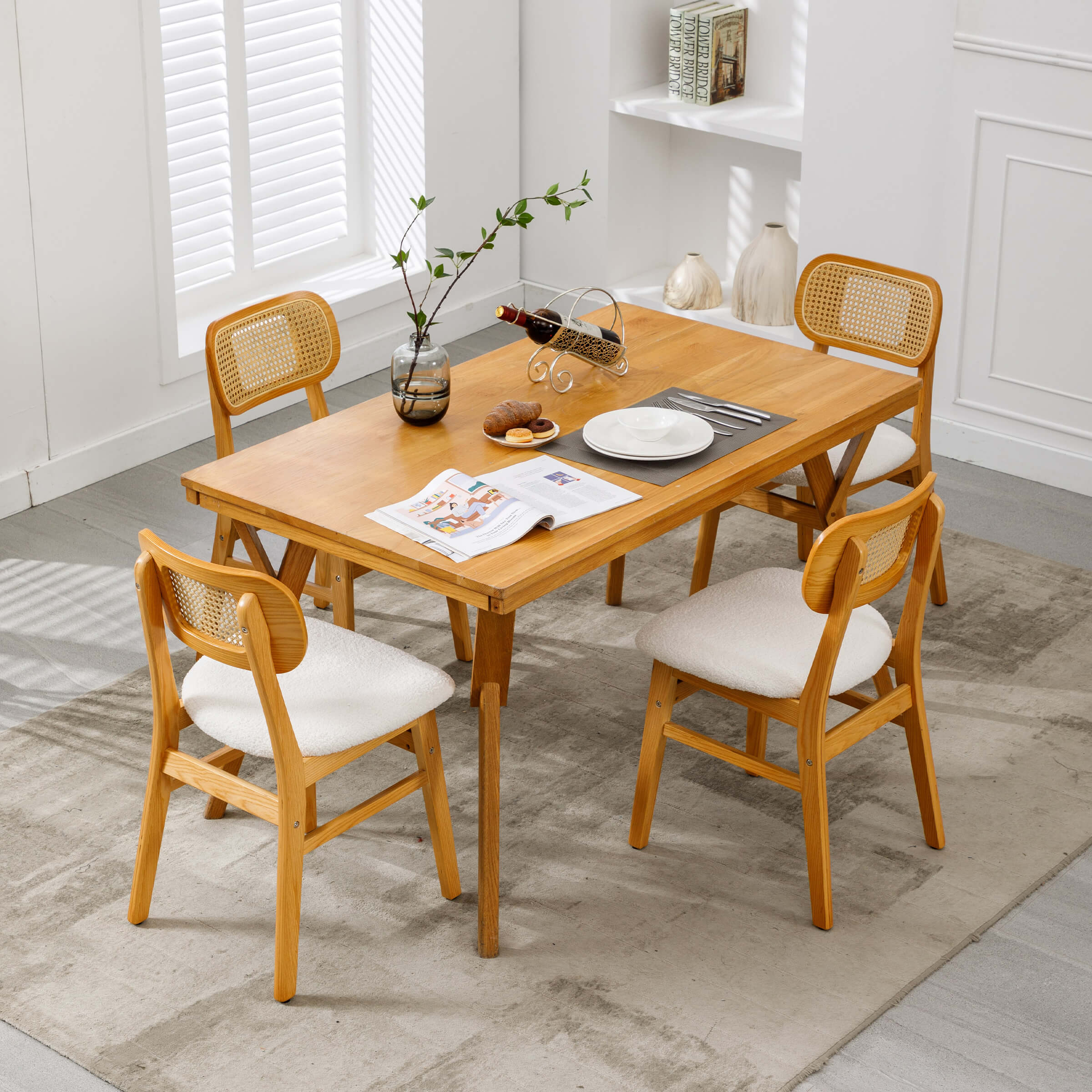 Farmhouse Cane Back Dining Chairs Set of 2 - 8009DC - Image 57