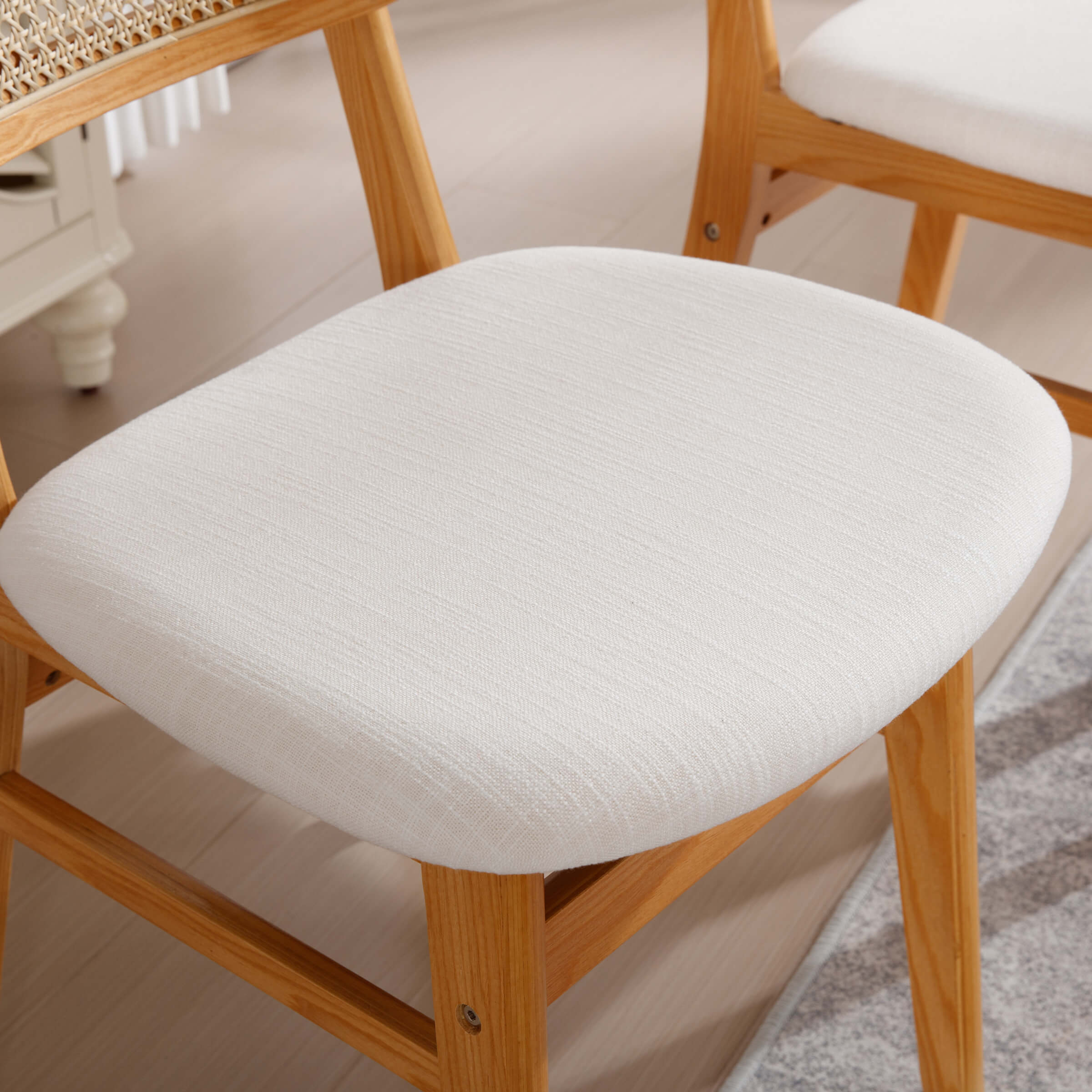 Farmhouse Cane Back Dining Chairs Set of 2 - 8009DC - Image 6