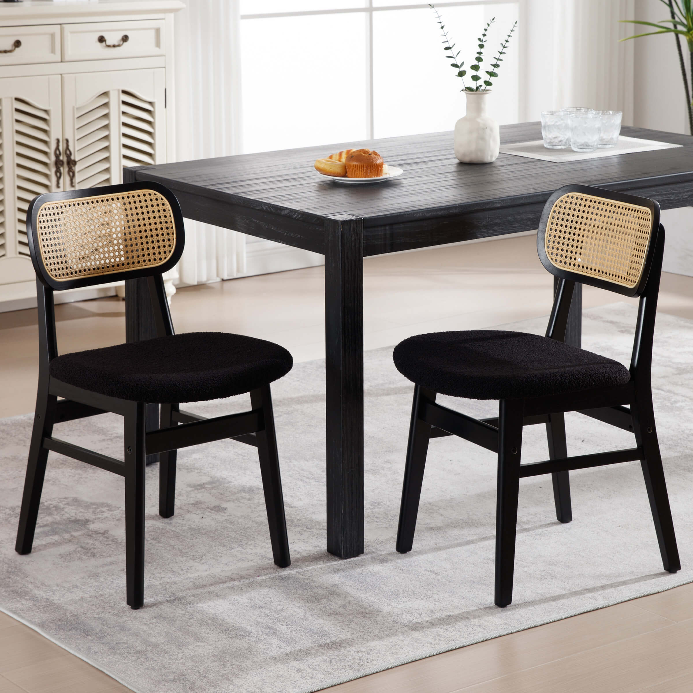 Farmhouse Cane Back Dining Chairs Set of 2 - 8009DC - Image 64