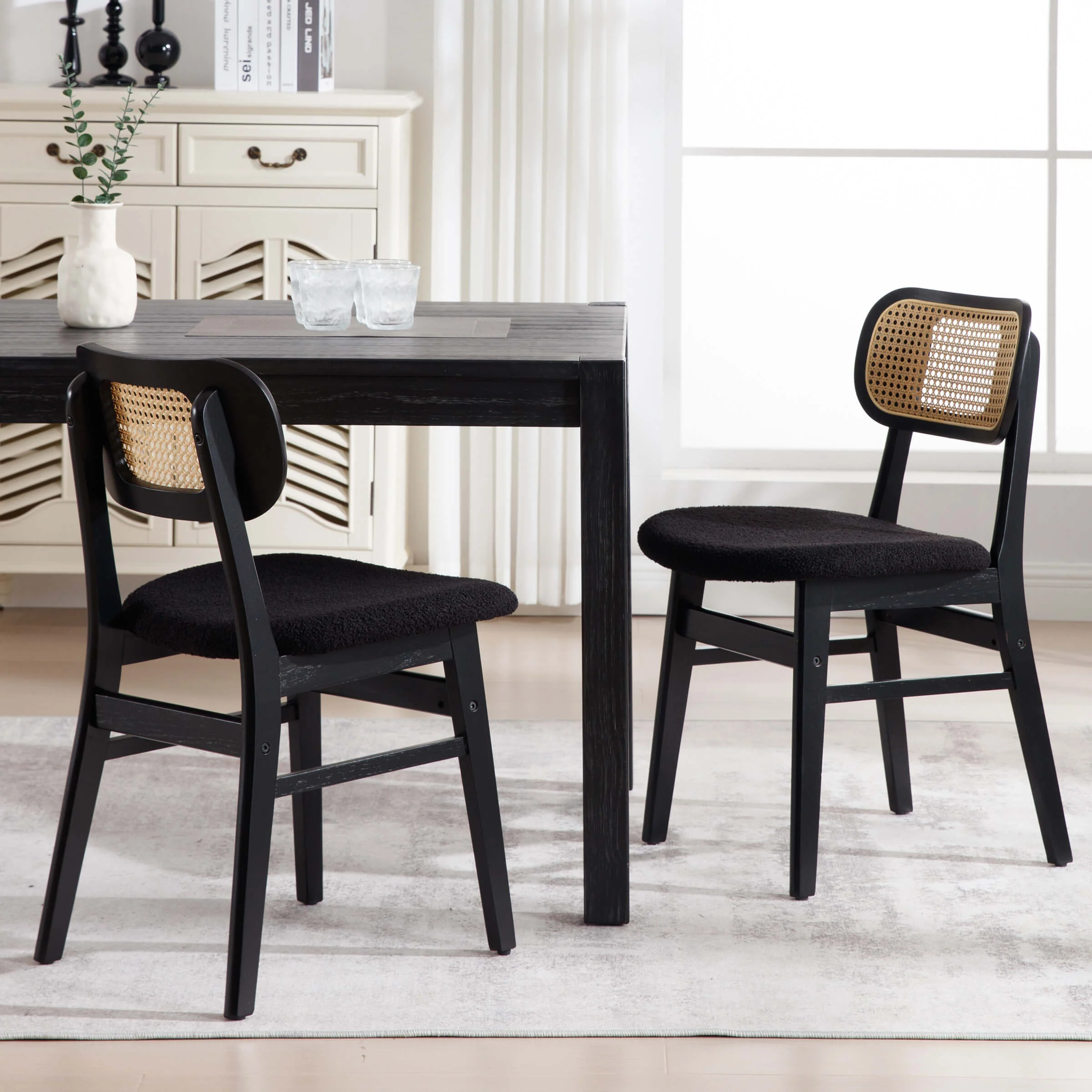 Farmhouse Cane Back Dining Chairs Set of 2 - 8009DC - Image 65